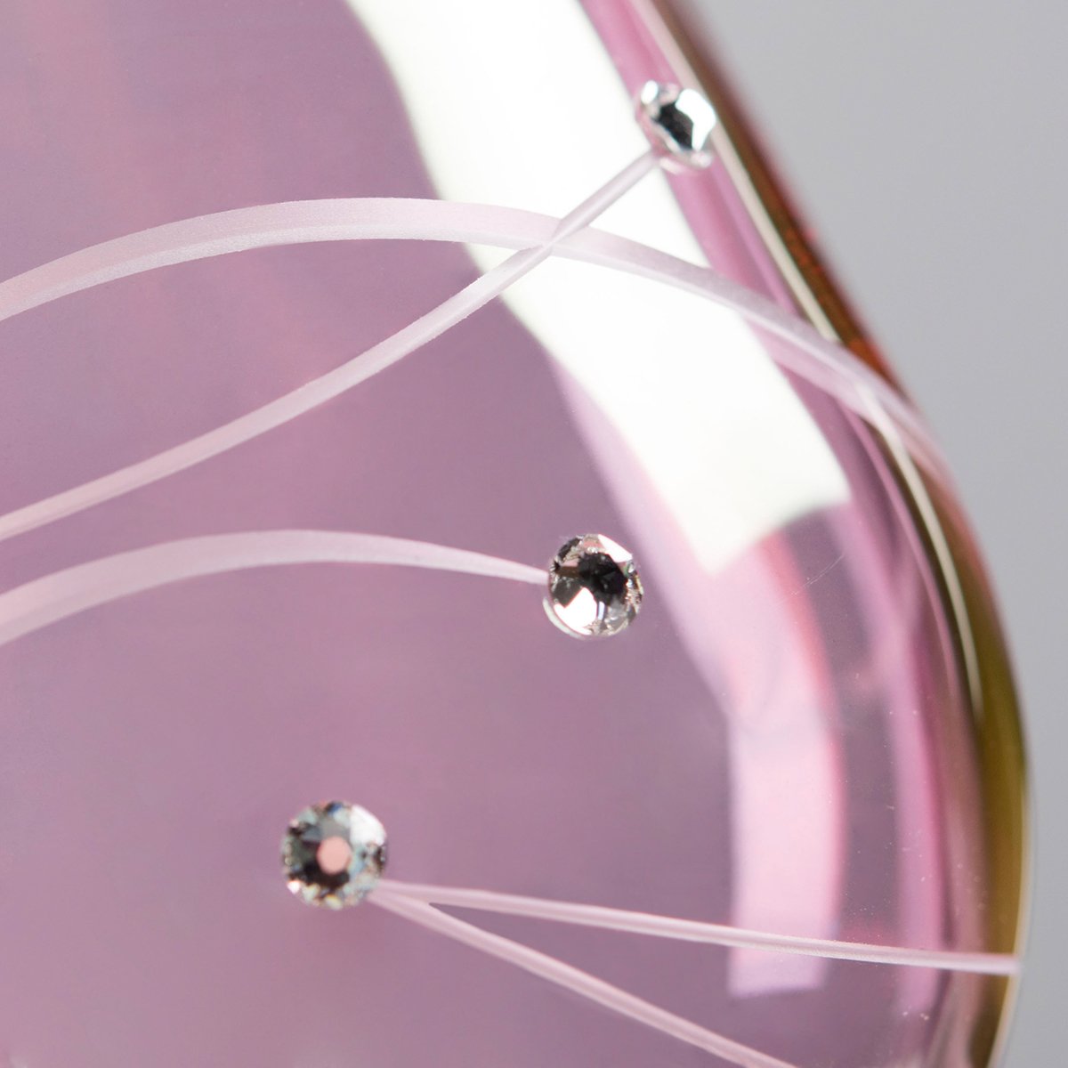 Pink Diamante Wine Glasses - Set of 2