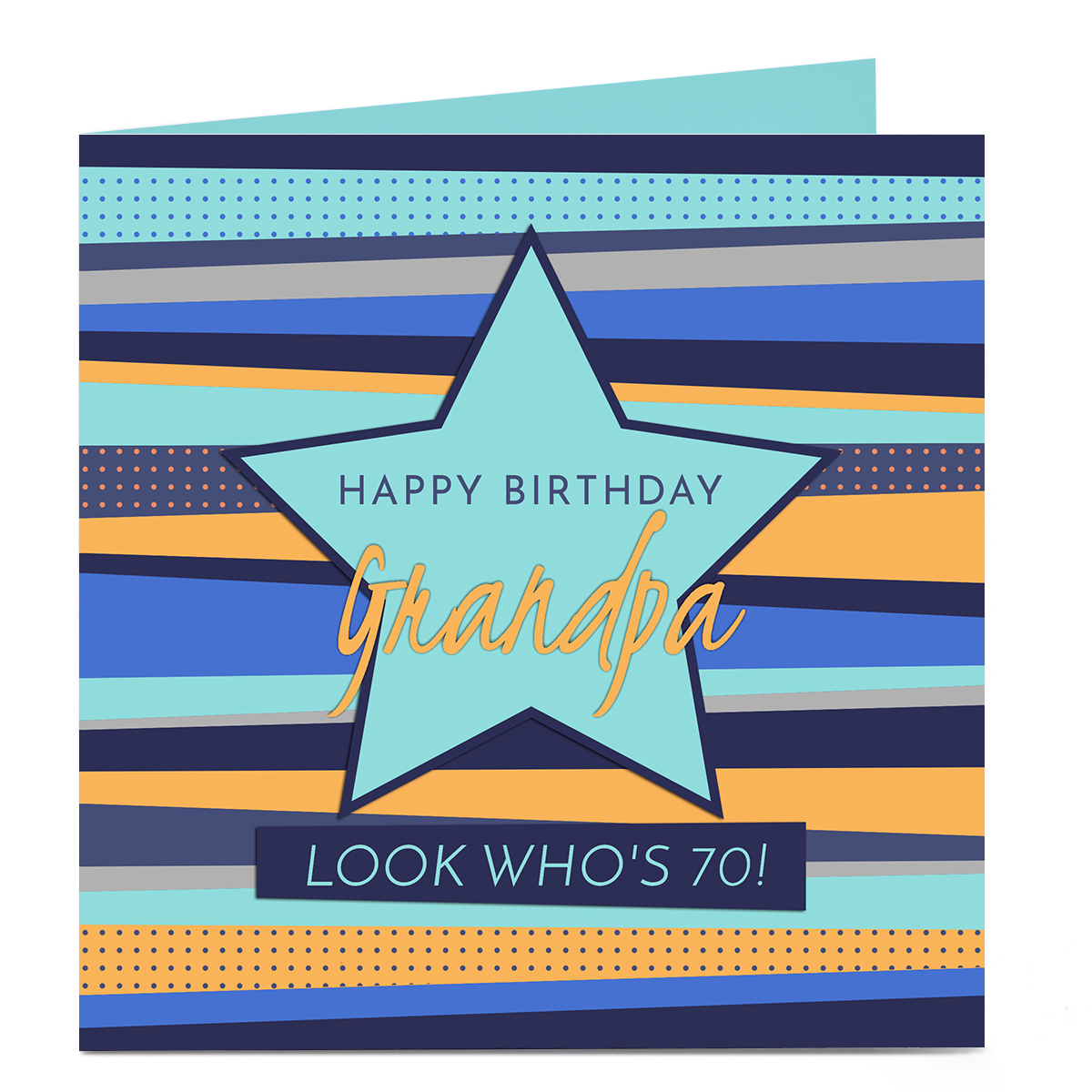 Personalised Birthday Card - Stripes & Star, Grandpa