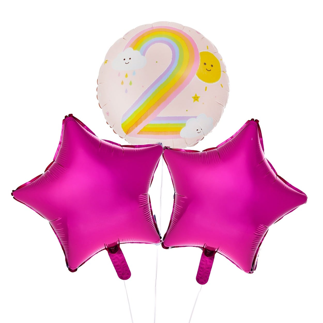 Rainbow 2nd Birthday Balloon Bouquet - DELIVERED INFLATED!