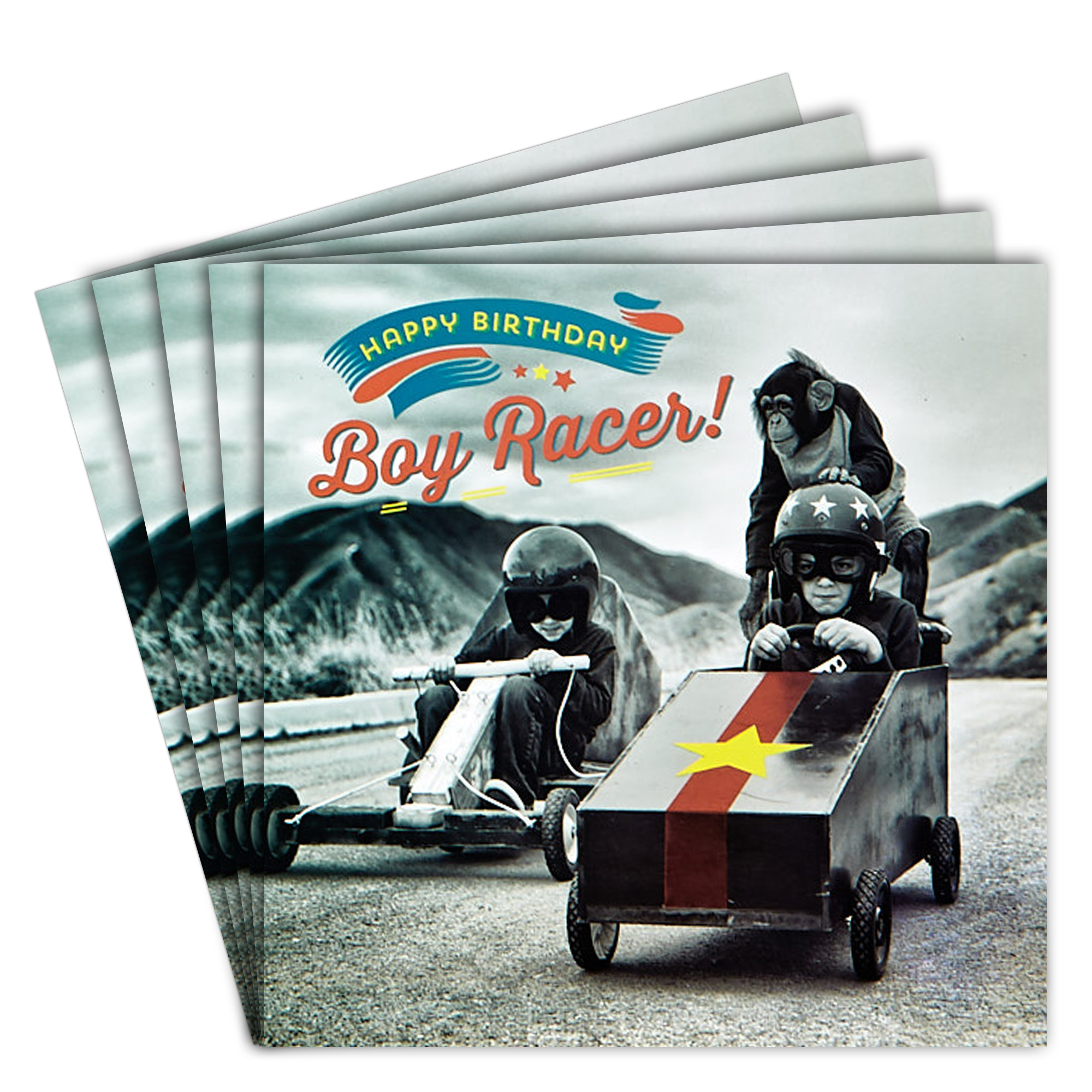 12 Birthday Cards - Boy Racer