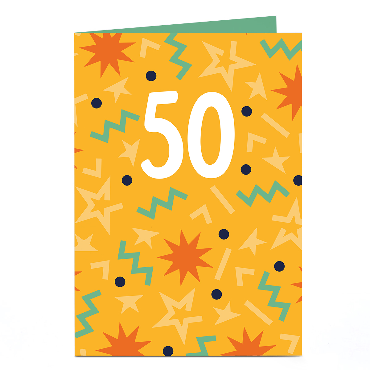 50th Birthday Card - Jazzy Yellow Explosion