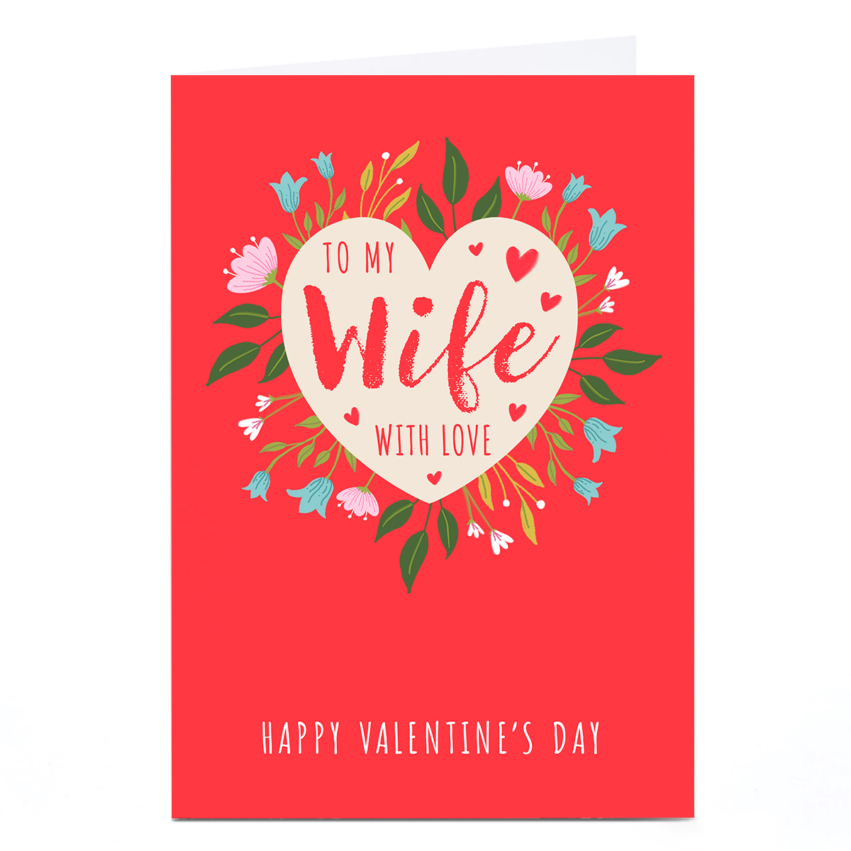 Personalised Dalia Clark Valentine's Day Card - Wife White Heart