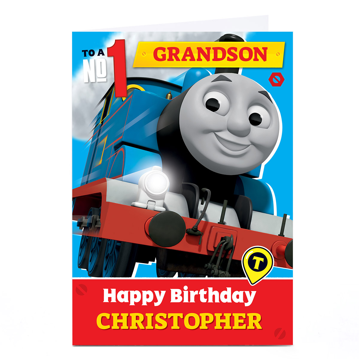 Buy Personalised Thomas & Friends Birthday Card Thomas No.1 for GBP 1