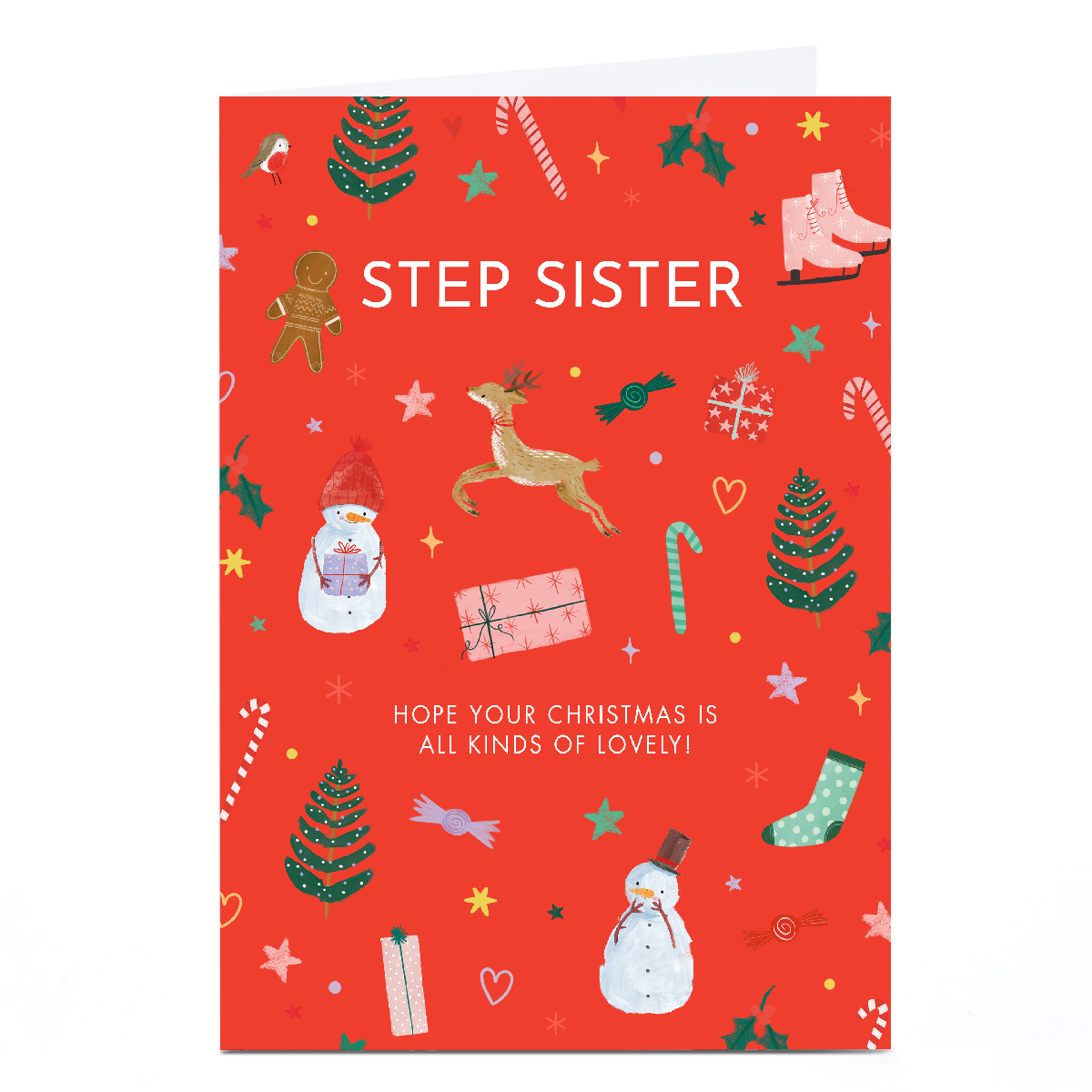 Personalised Christmas Card - All Kinds of Lovely, Step Sister