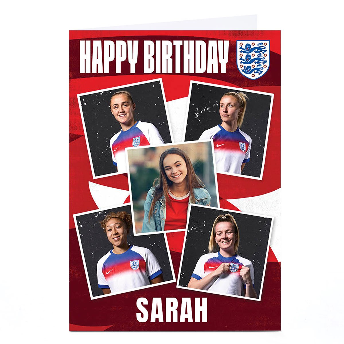 Photo Birthday Card - Lionesses England, Any Name