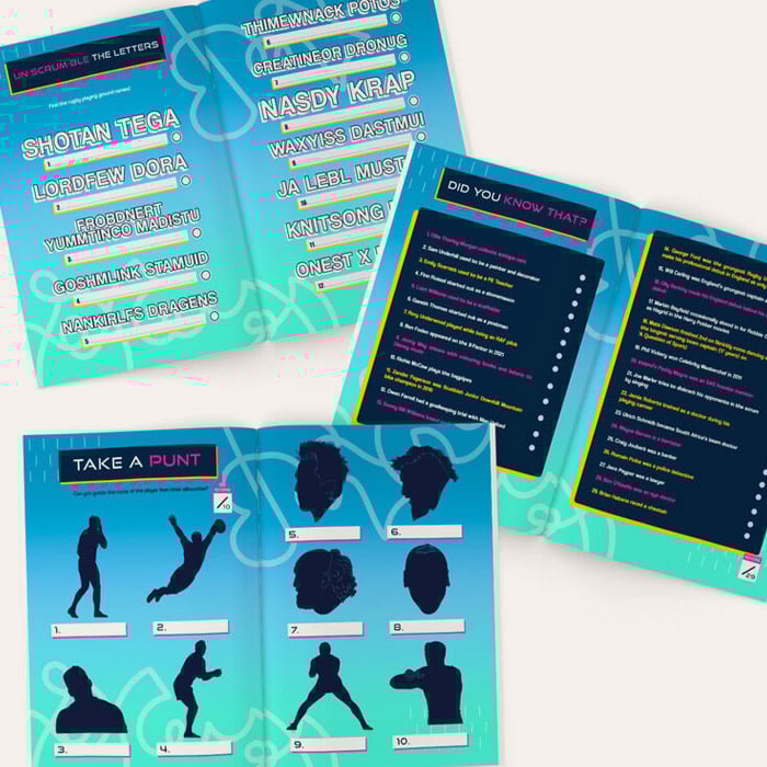Personalised Beat The Book Rugby Quiz Book