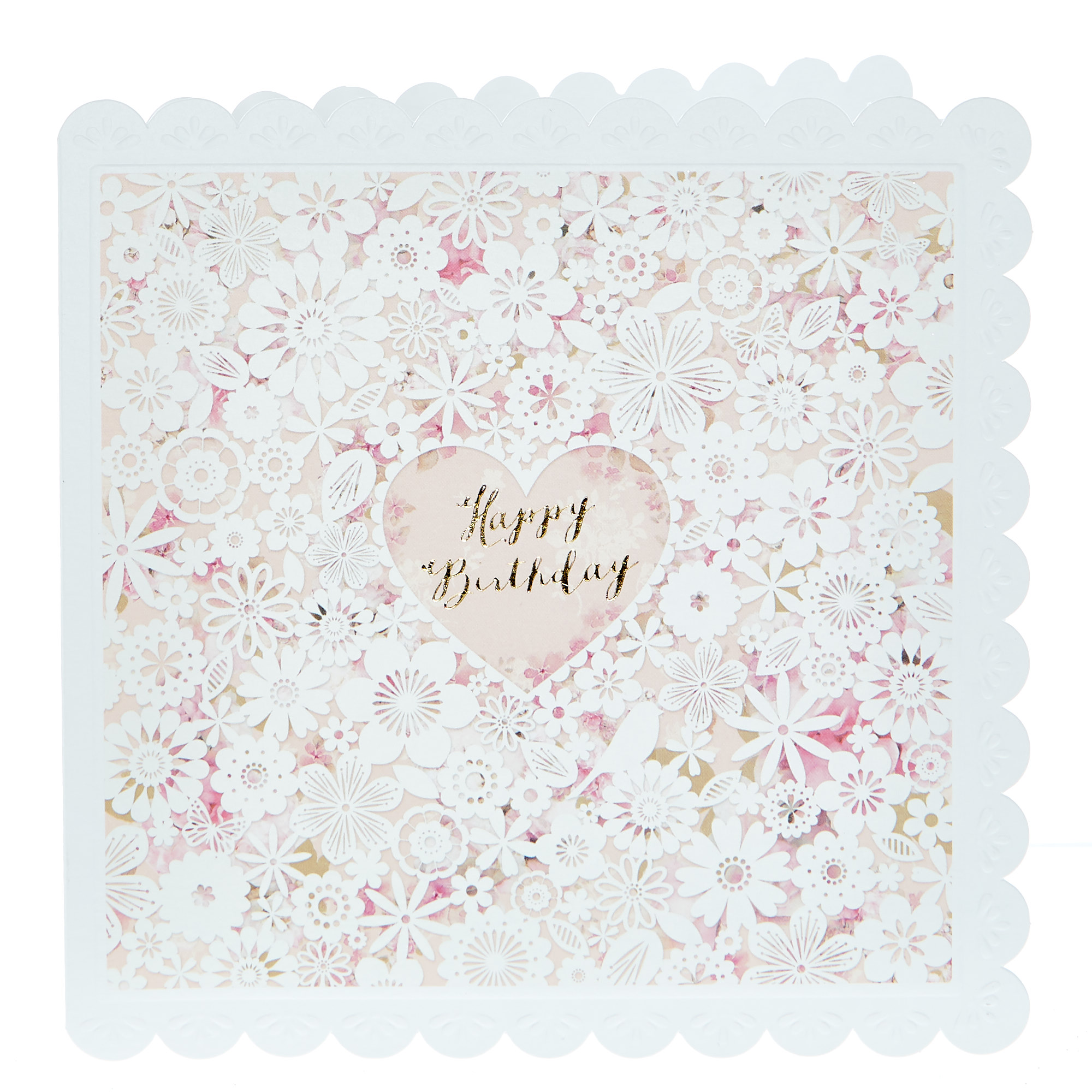 Birthday Card - Pink & White Floral