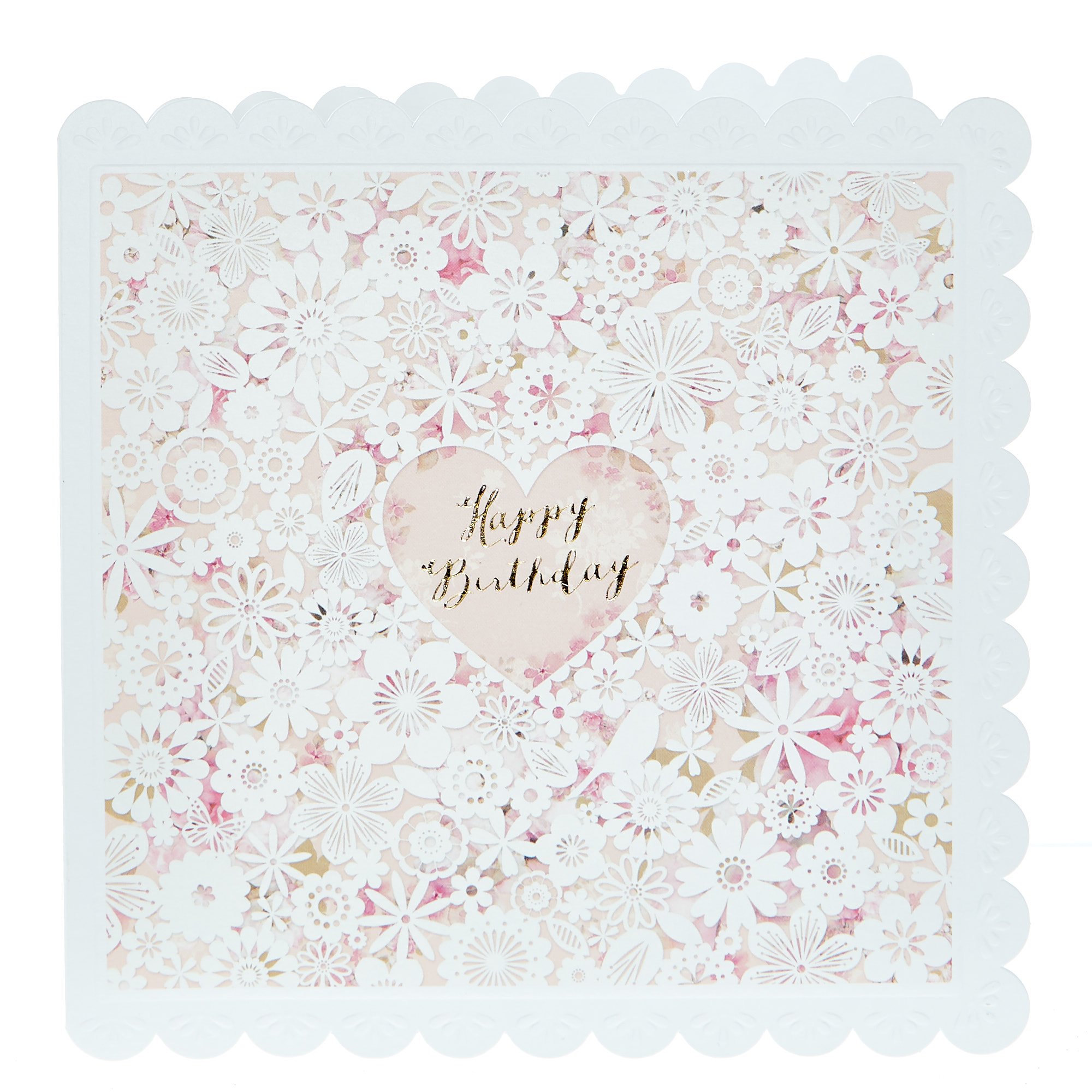 Buy Birthday Card Pink & White Floral for GBP 1.49 Card Factory UK