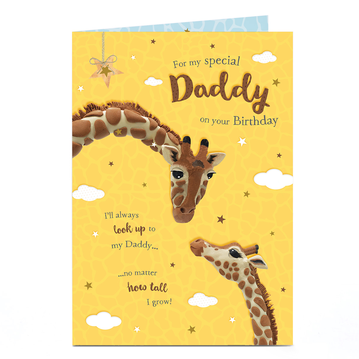 Birthday Card - I'll Always Look Up To You Giraffes, Daddy