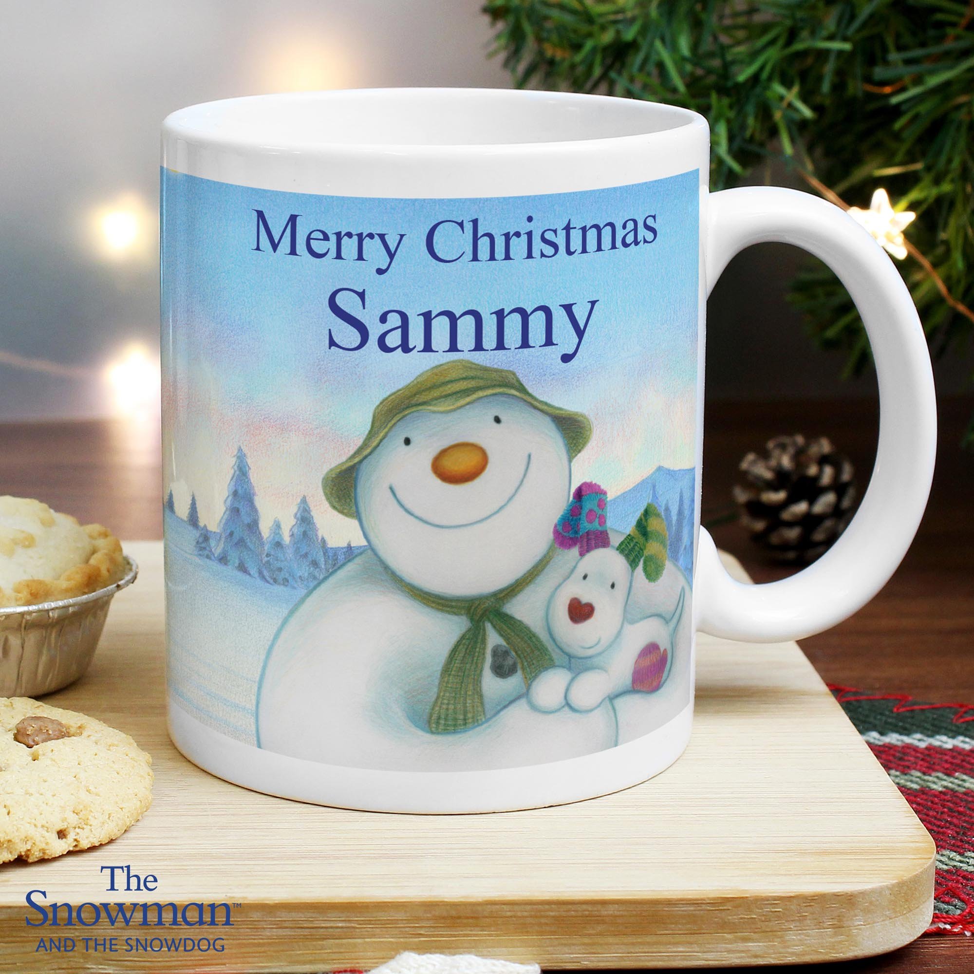 Personalised Traditional The Snowman & the Snowdog Mug