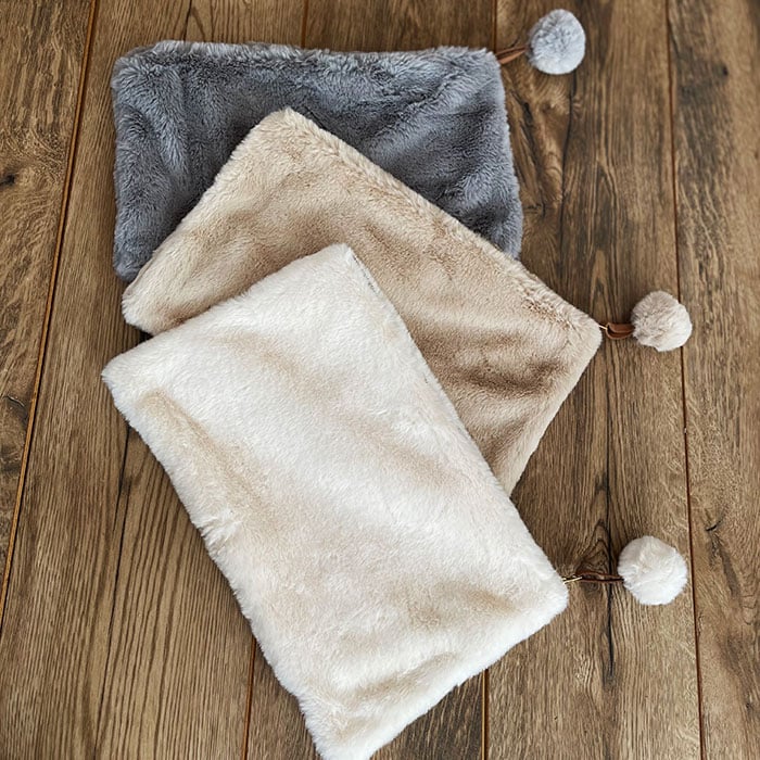 Personalised Hidden Message Faux Fur Cosmetic Bag