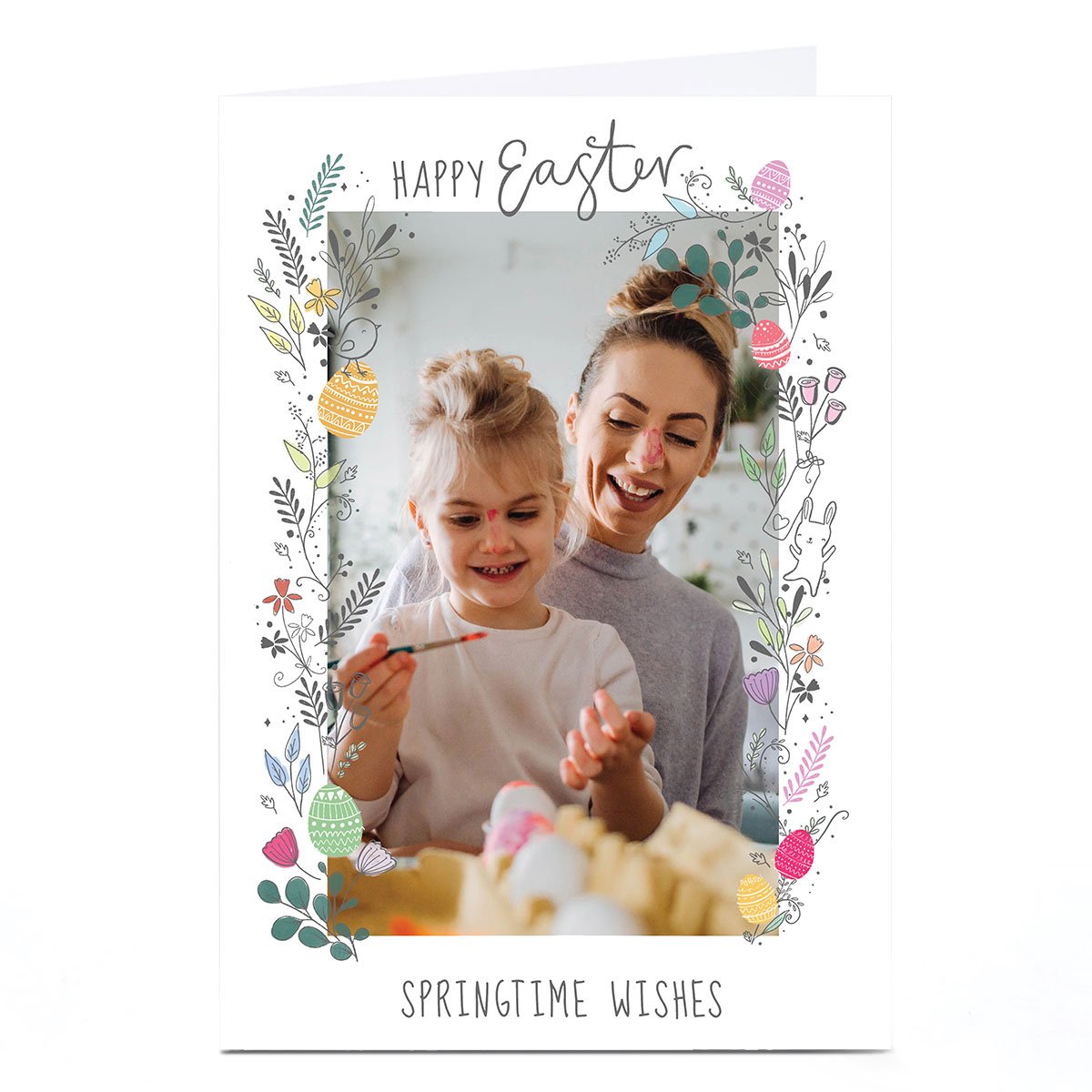 Photo Easter Card - Happy Easter Floral Frame