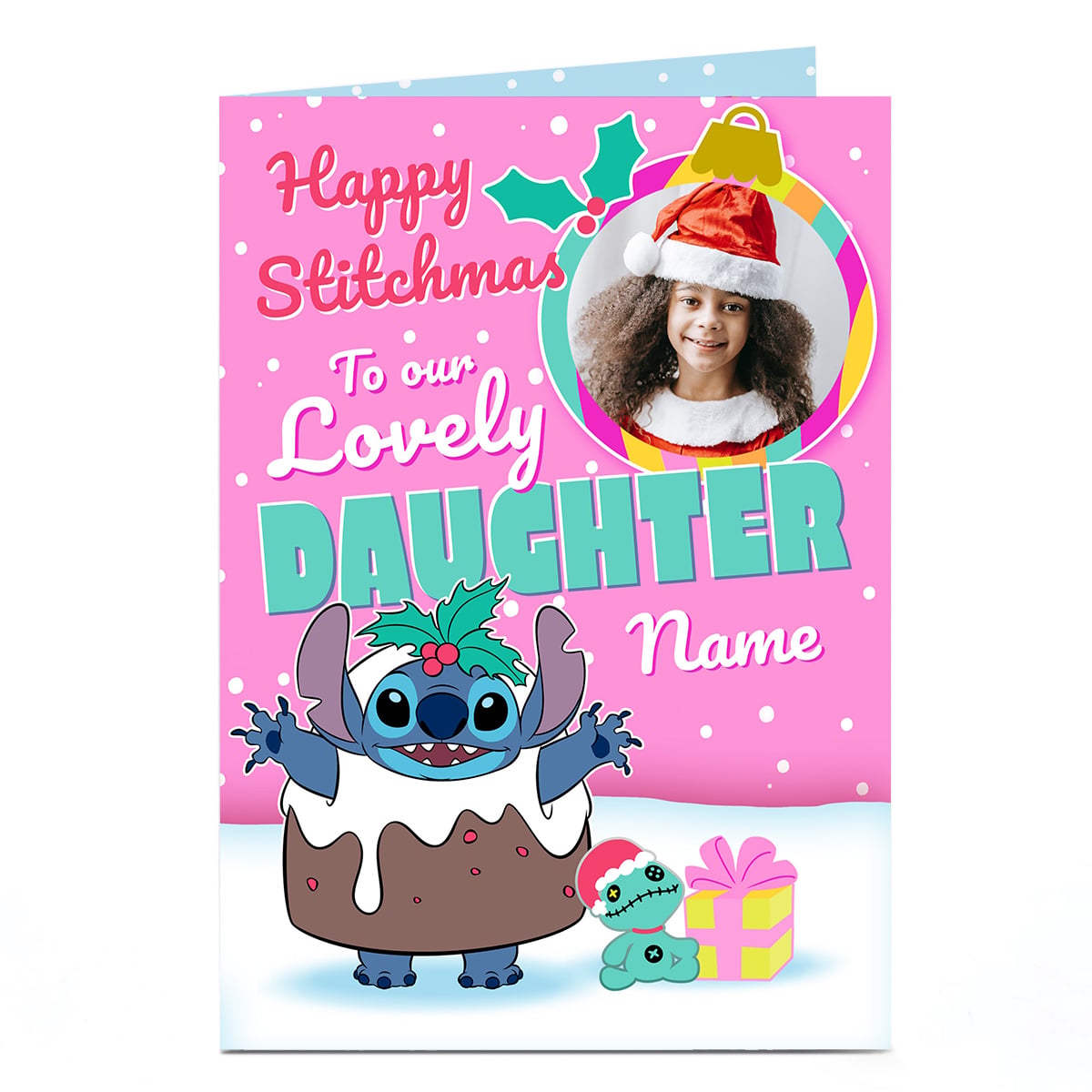 Photo Disney Christmas Card - Stitch Pudding, Daughter