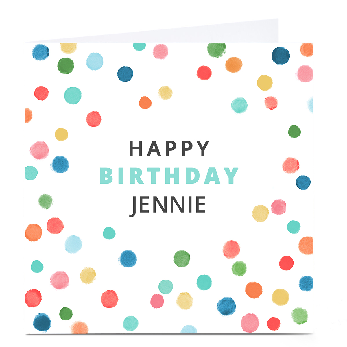 Personalised Dalia Clark Birthday Card - Colourful Spots