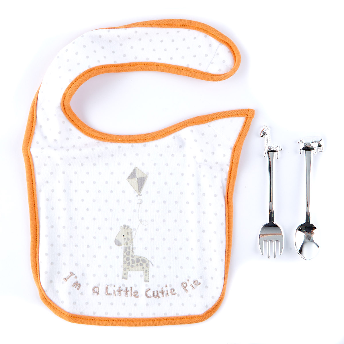 Teeny Wonders Baby Bib & Silver Plated Cutlery Set 