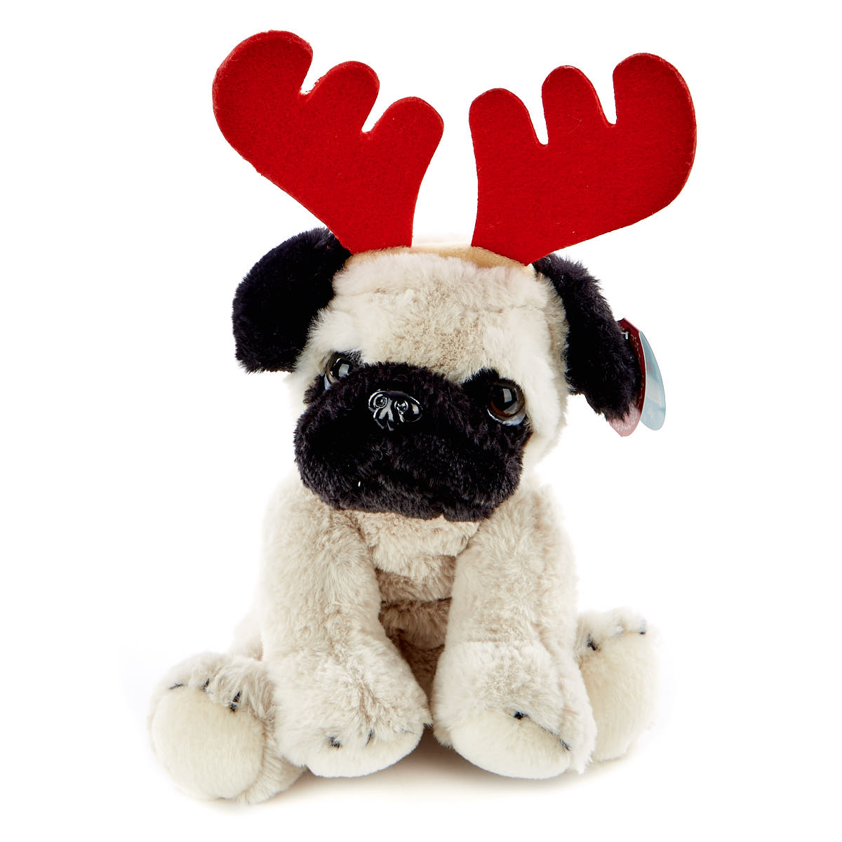 Pug With Antlers Soft Toy