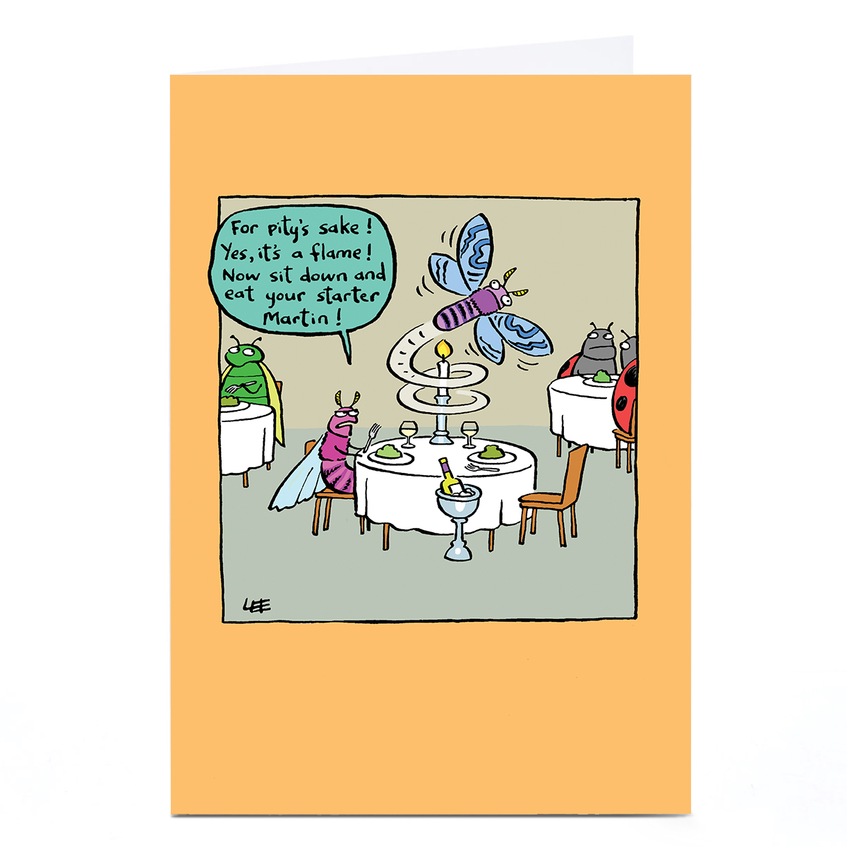 Personalised Lee Fearnley Card - Moth and Flame