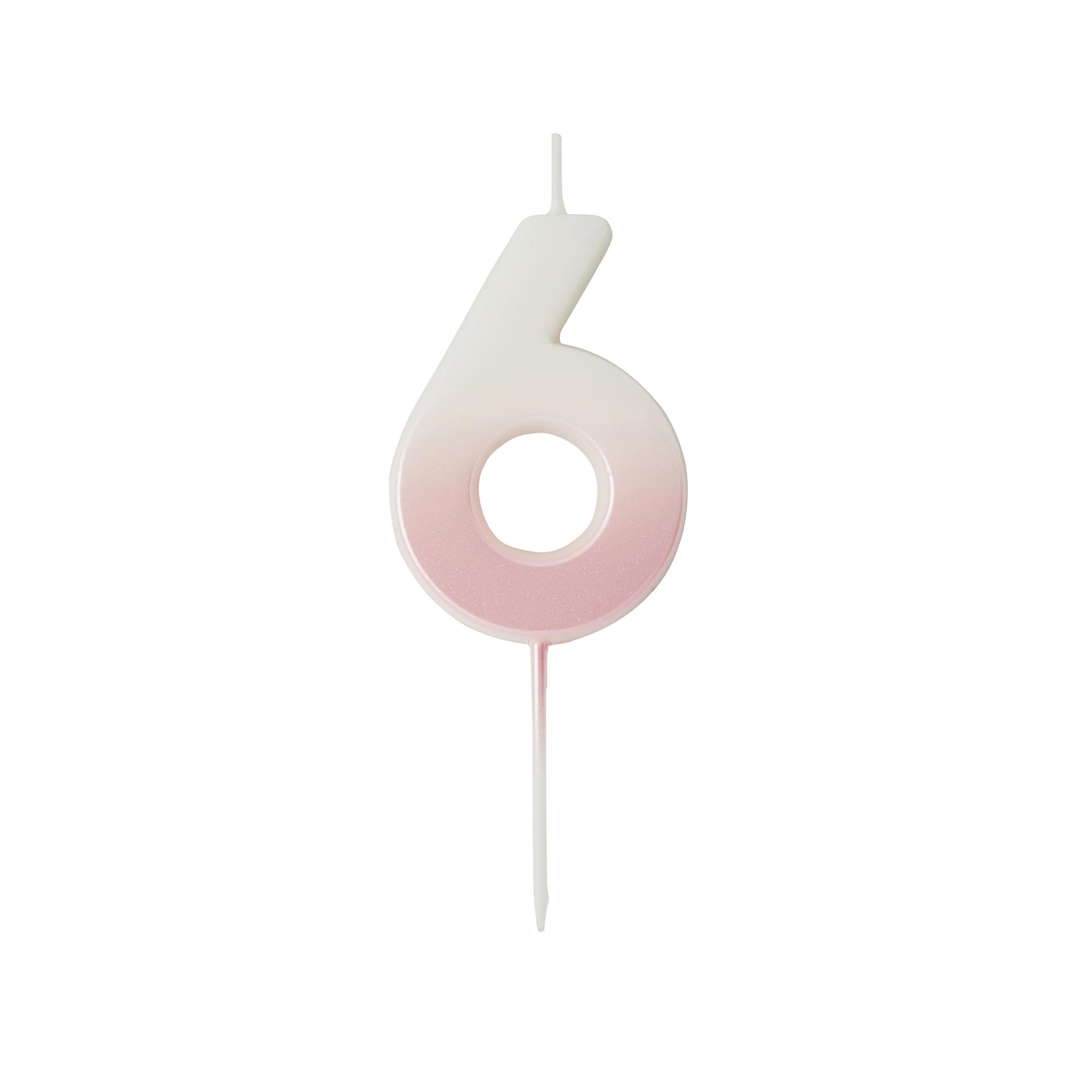Pink Ombre Number Cake Candle (0-9)