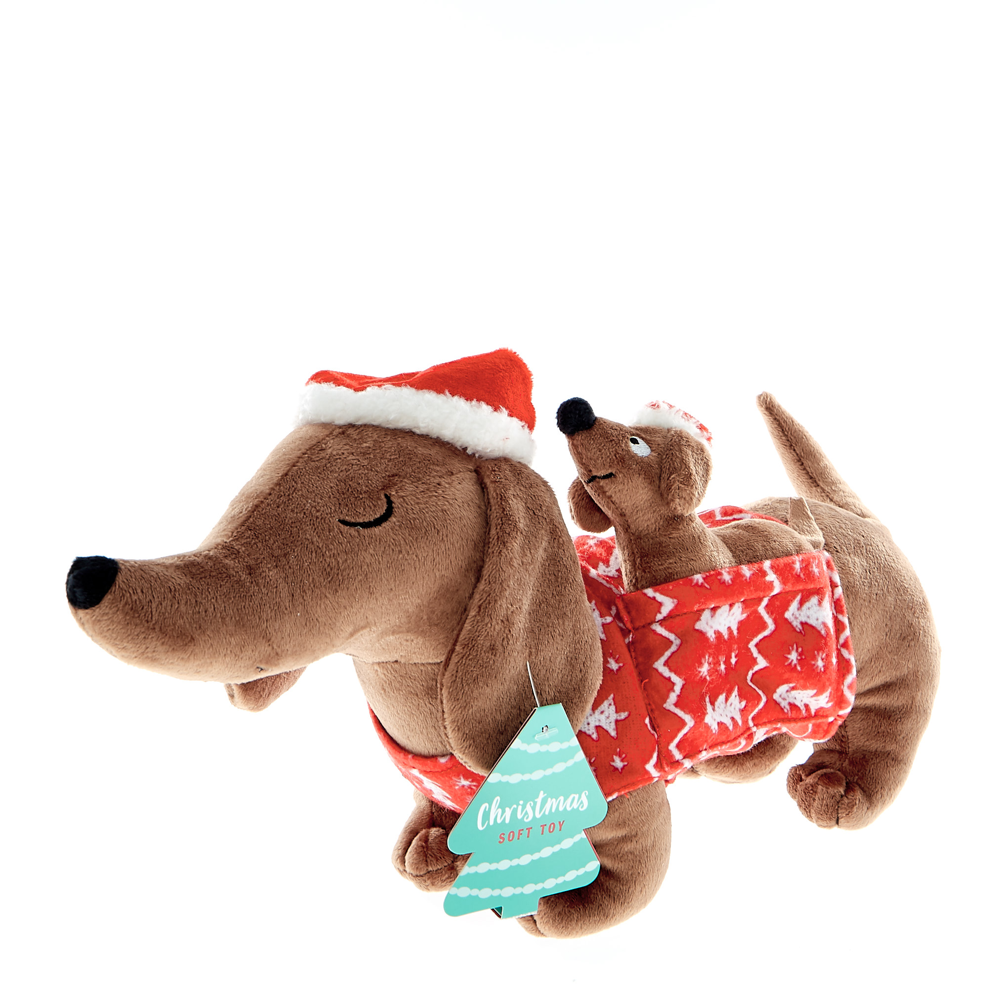 Sausage Dog and Baby Christmas Soft Toy 