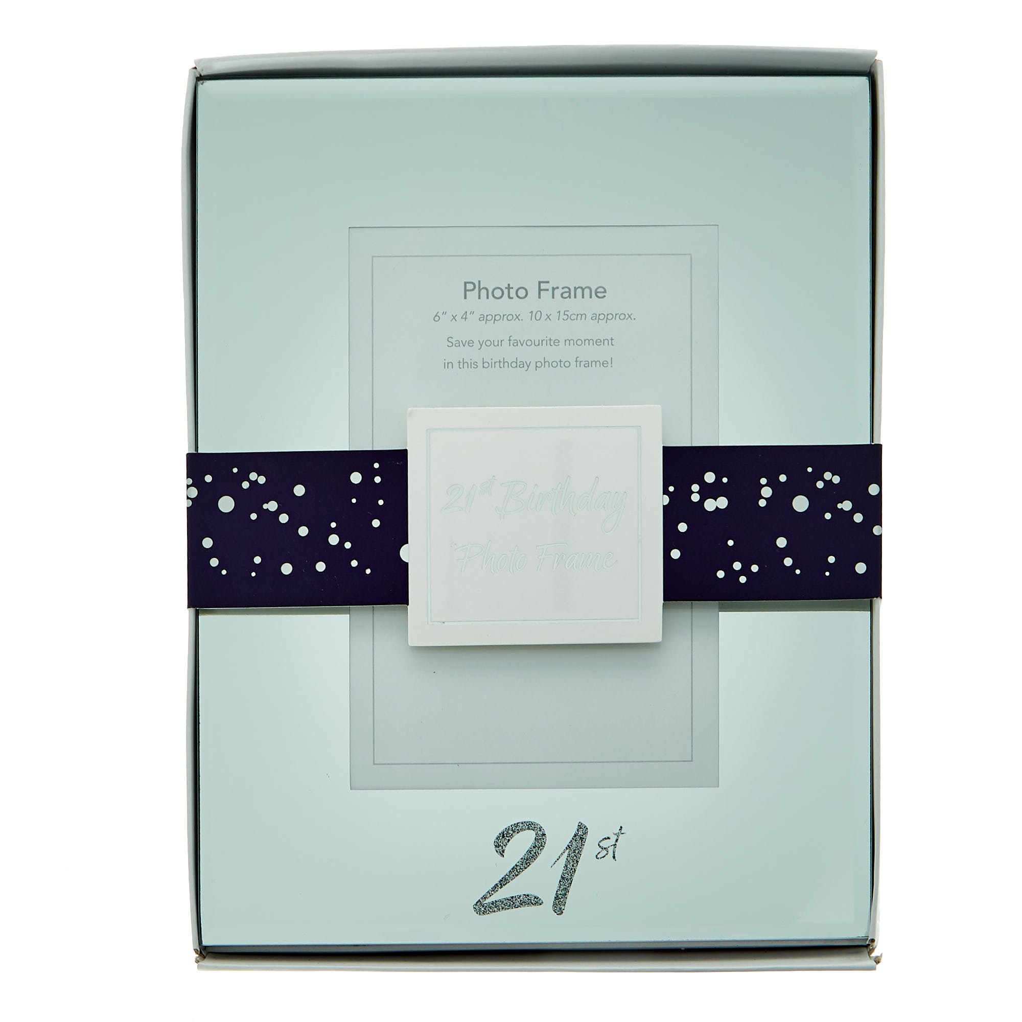 21st Birthday Mirrored Glass Photo Frame 