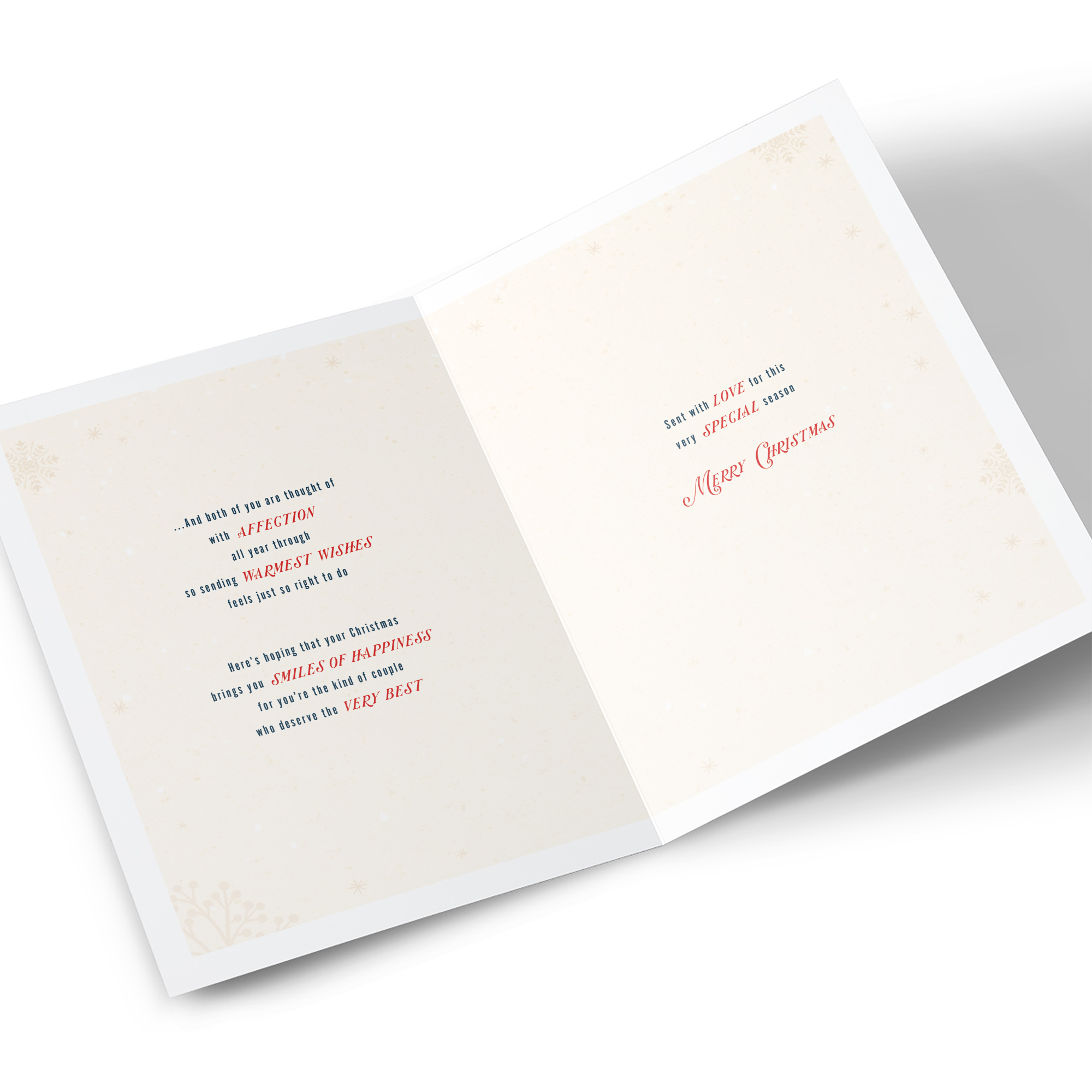 Christmas Card - Snowy Shops, Grandson & Your Partner
