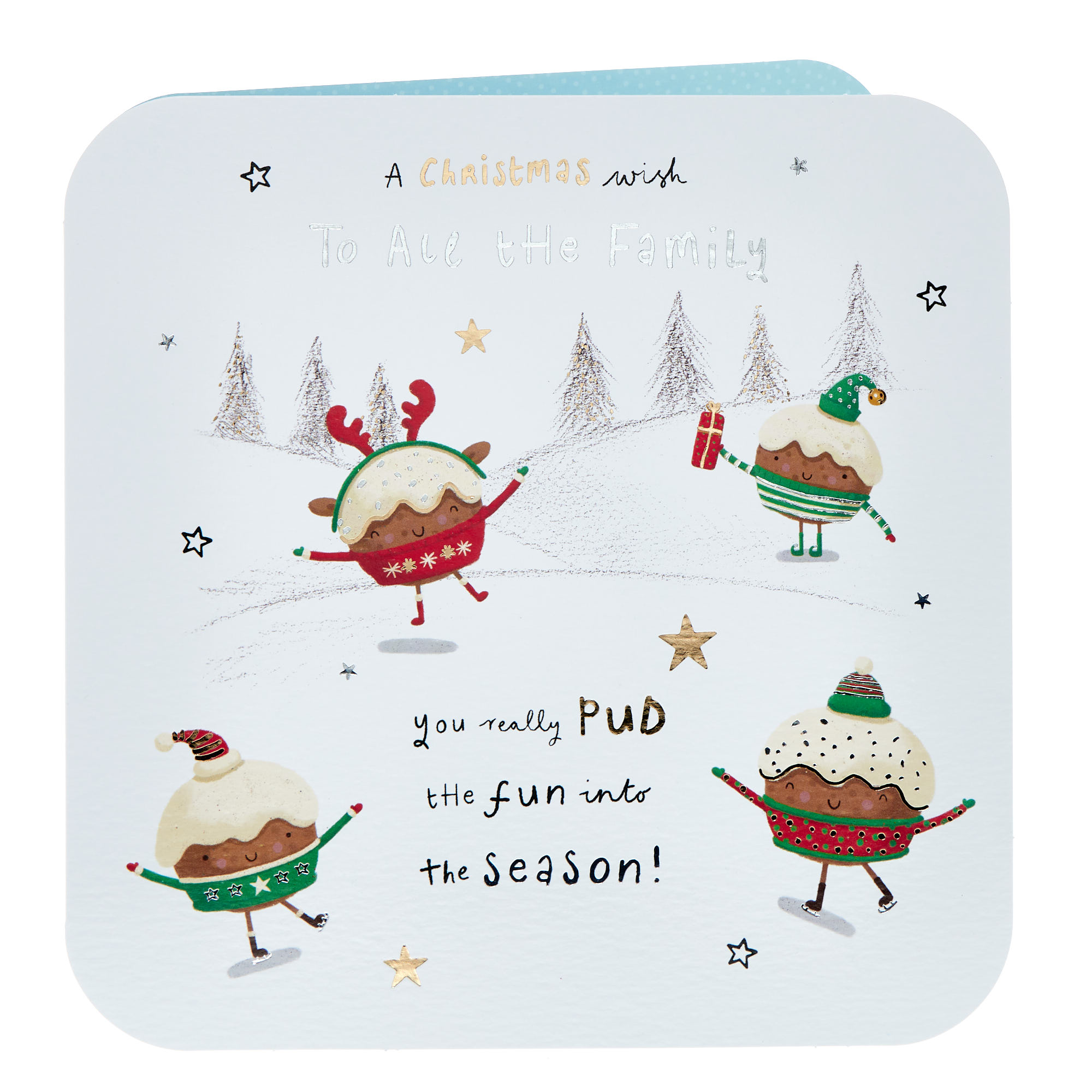 To All The Family Puddings Christmas Card