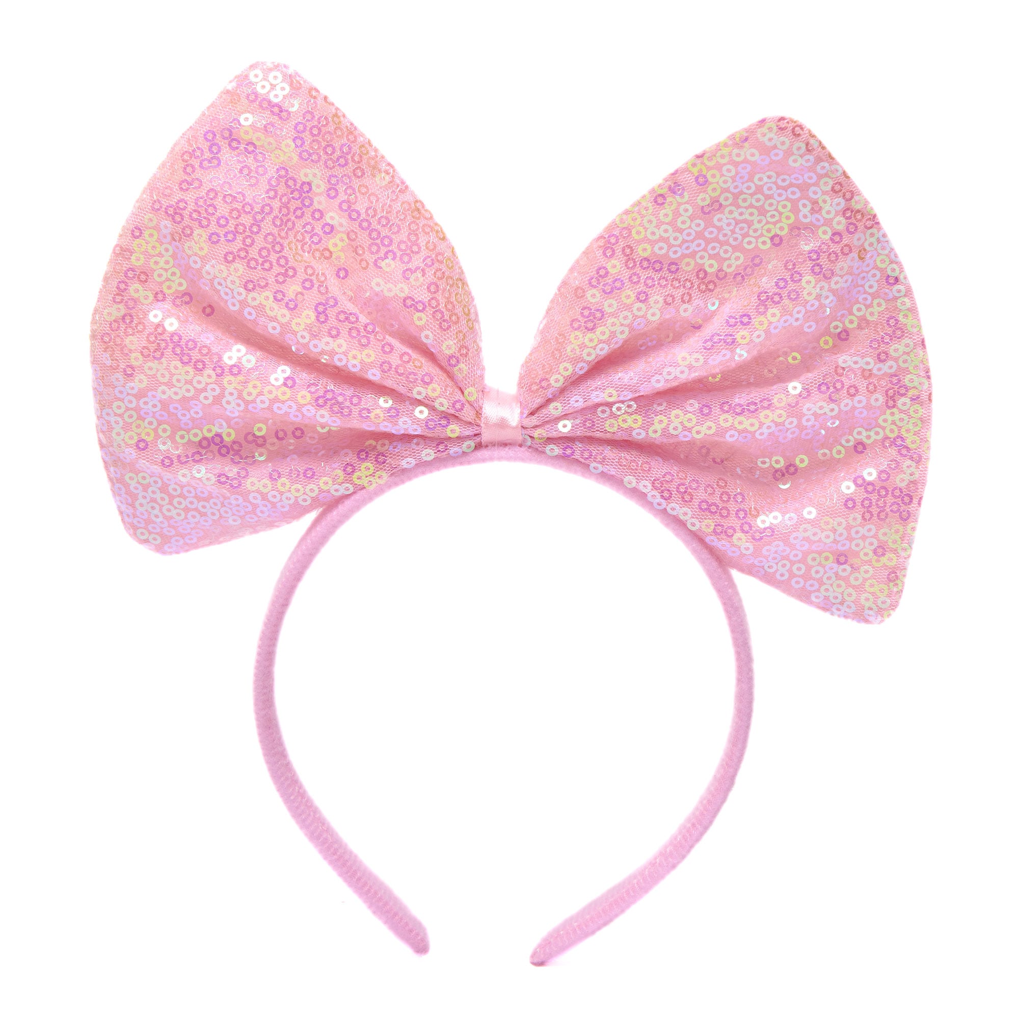 Pink Bow Sequin Headband 