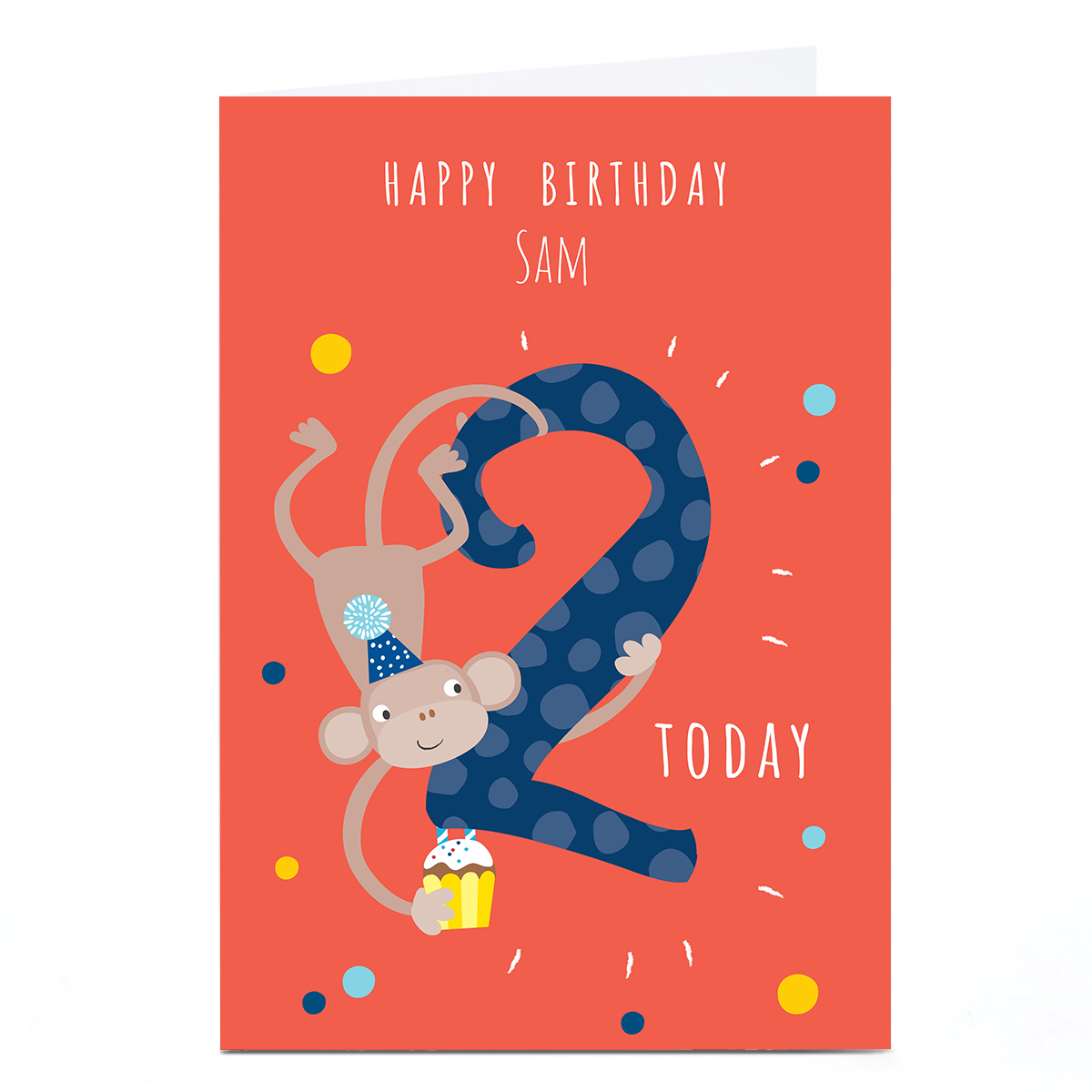 Personalised Klara Hawkins 2nd Birthday Card - Monkey