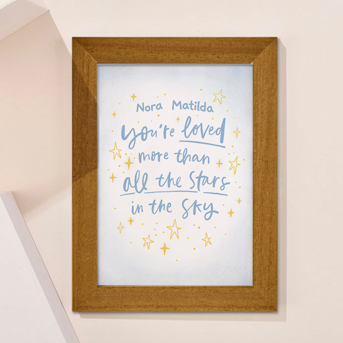 Personalised Loved More Than All The Stars In The Sky Framed Print