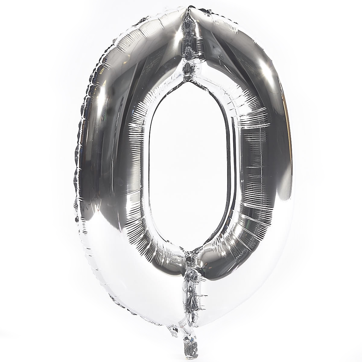 Age 70 Giant Foil Helium Numeral Balloons - Silver (deflated)