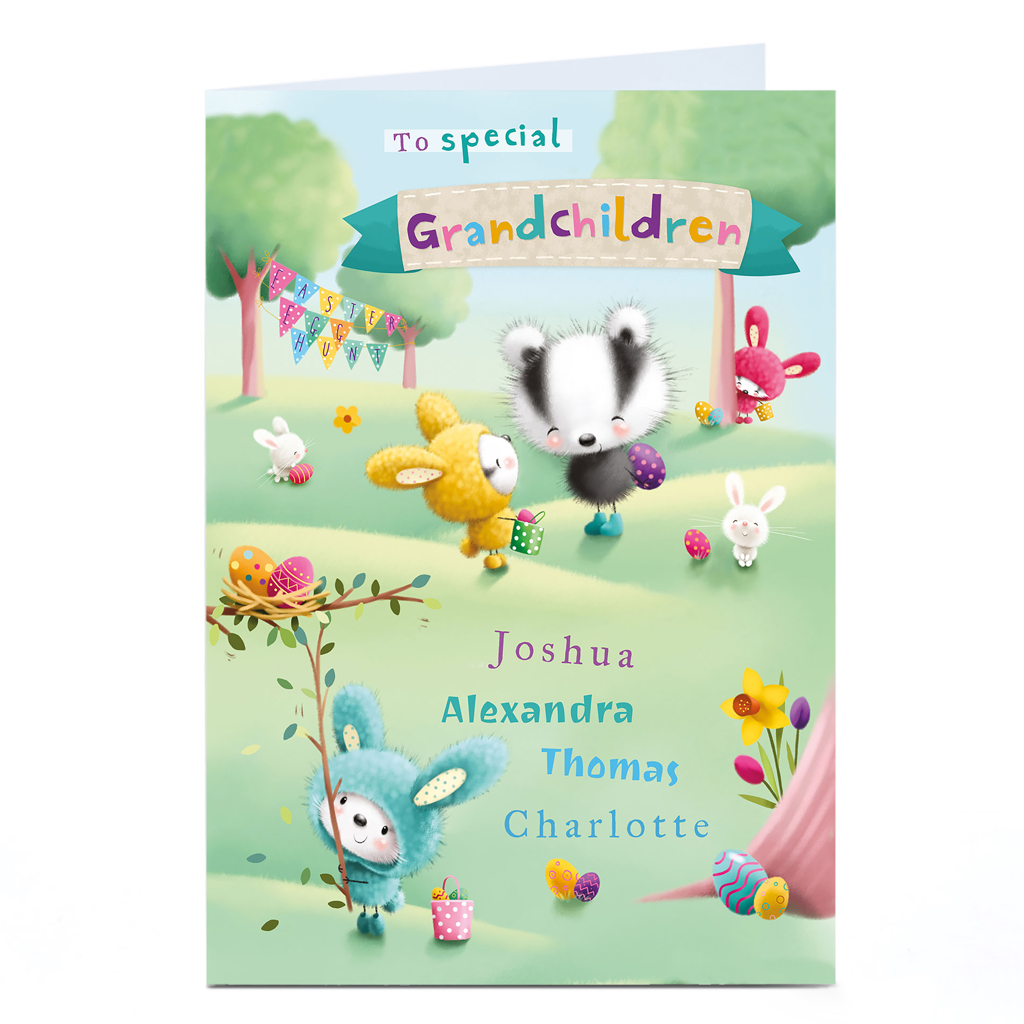 Personalised Easter Card - Four Special Grandchildren