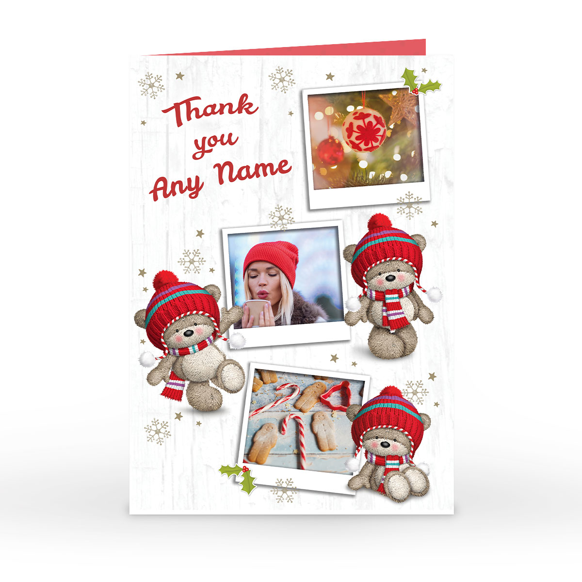 Personalised Christmas Photo Card - Thank You Hugs