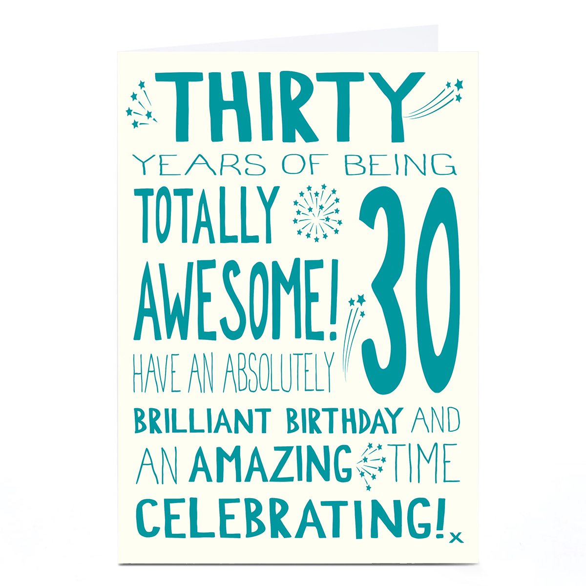 Personalised 30th Birthday Card - Totally Awesome!