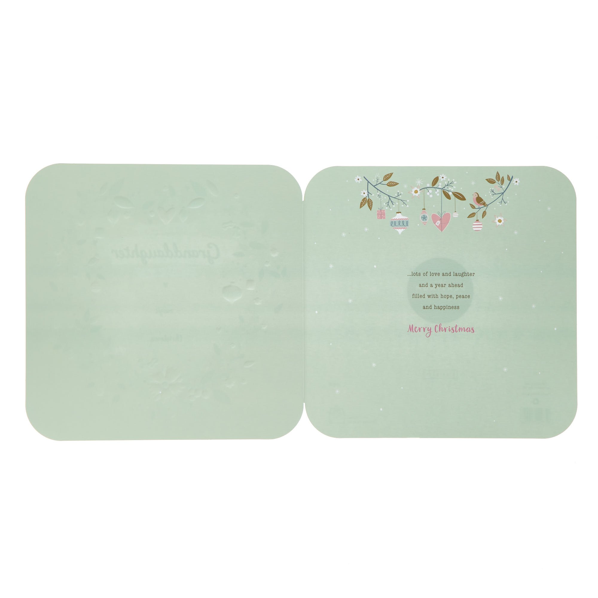 Granddaughter Classic Heart Christmas Card