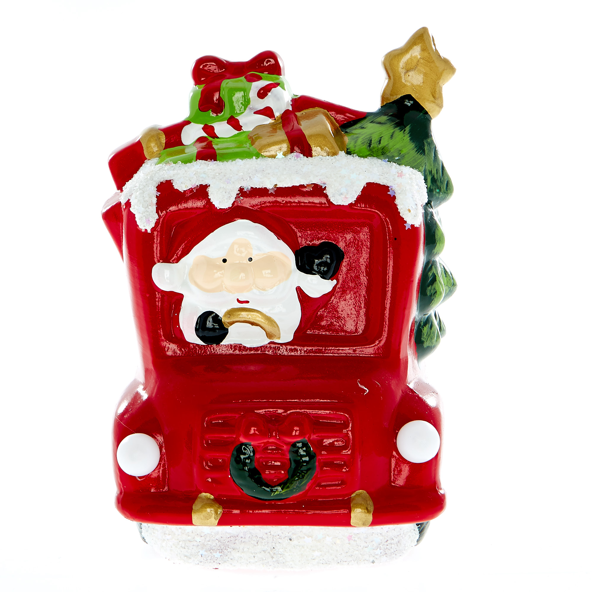 Light Up Santa Christmas Truck Ornament 