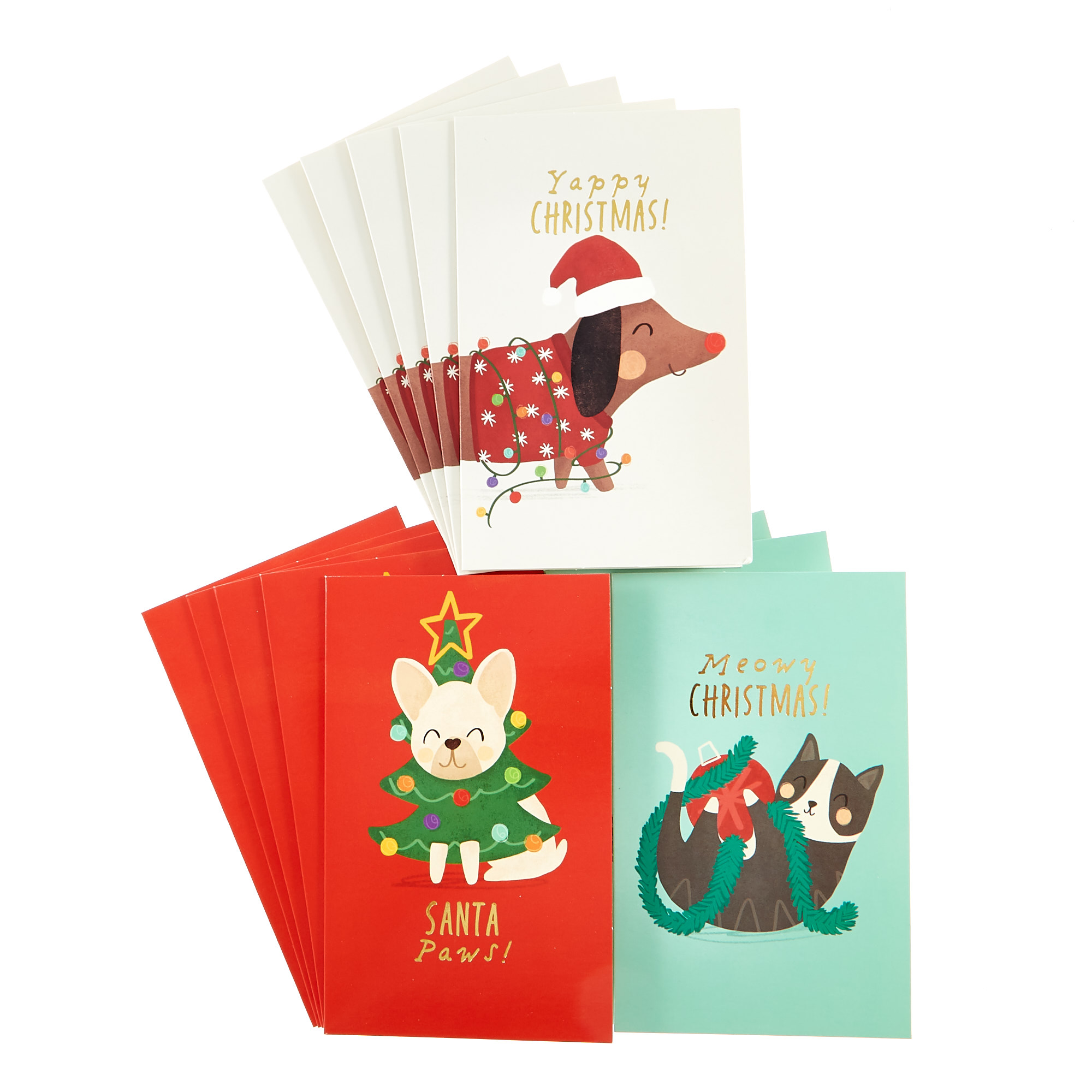 18 Charity Christmas Cards - Cats & Dogs (3 Designs)