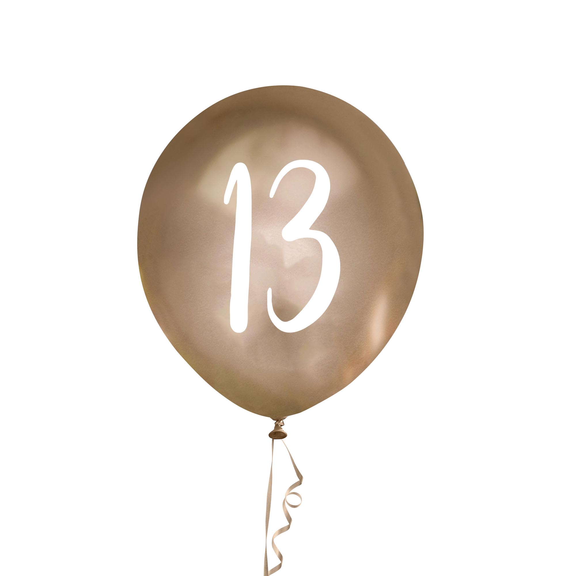 Metallic Gold Number Latex Balloons - Pack of 5 (Milestone Ages)