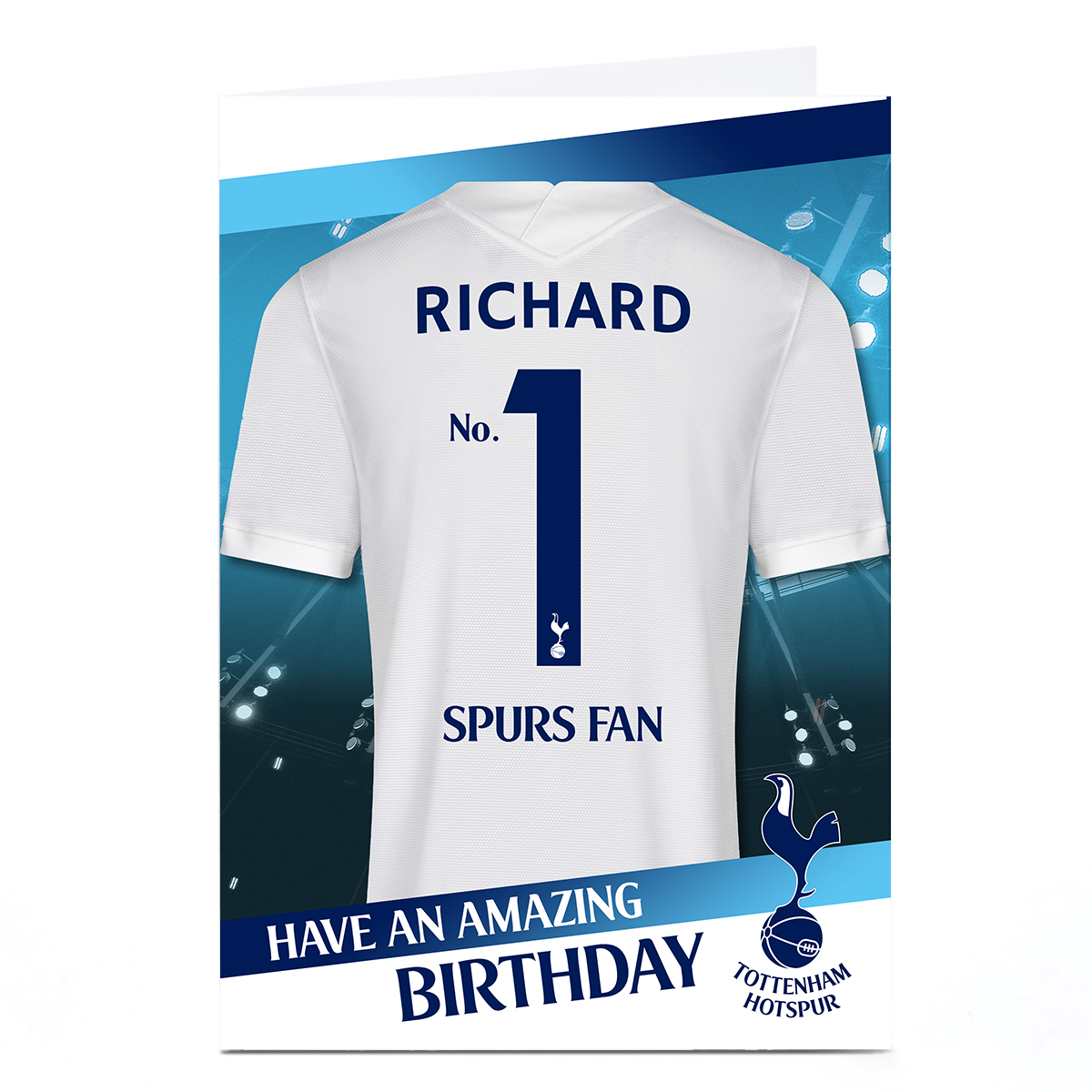 Personalised Tottenham Hotspur Birthday Card - No.1 Fan