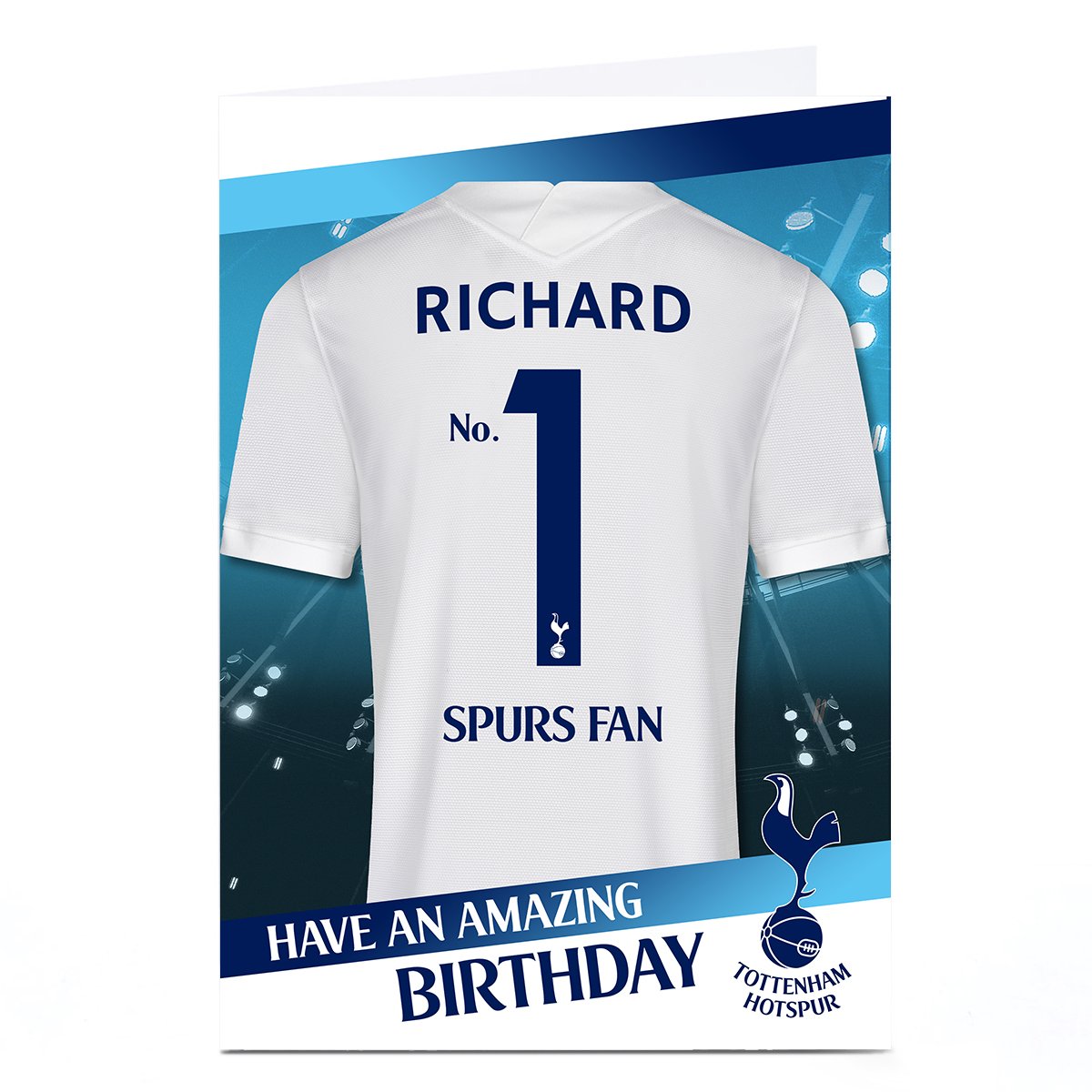 Tottenham Hotspur FC Football Club No.1 Fan Football Shirt Birthday Card