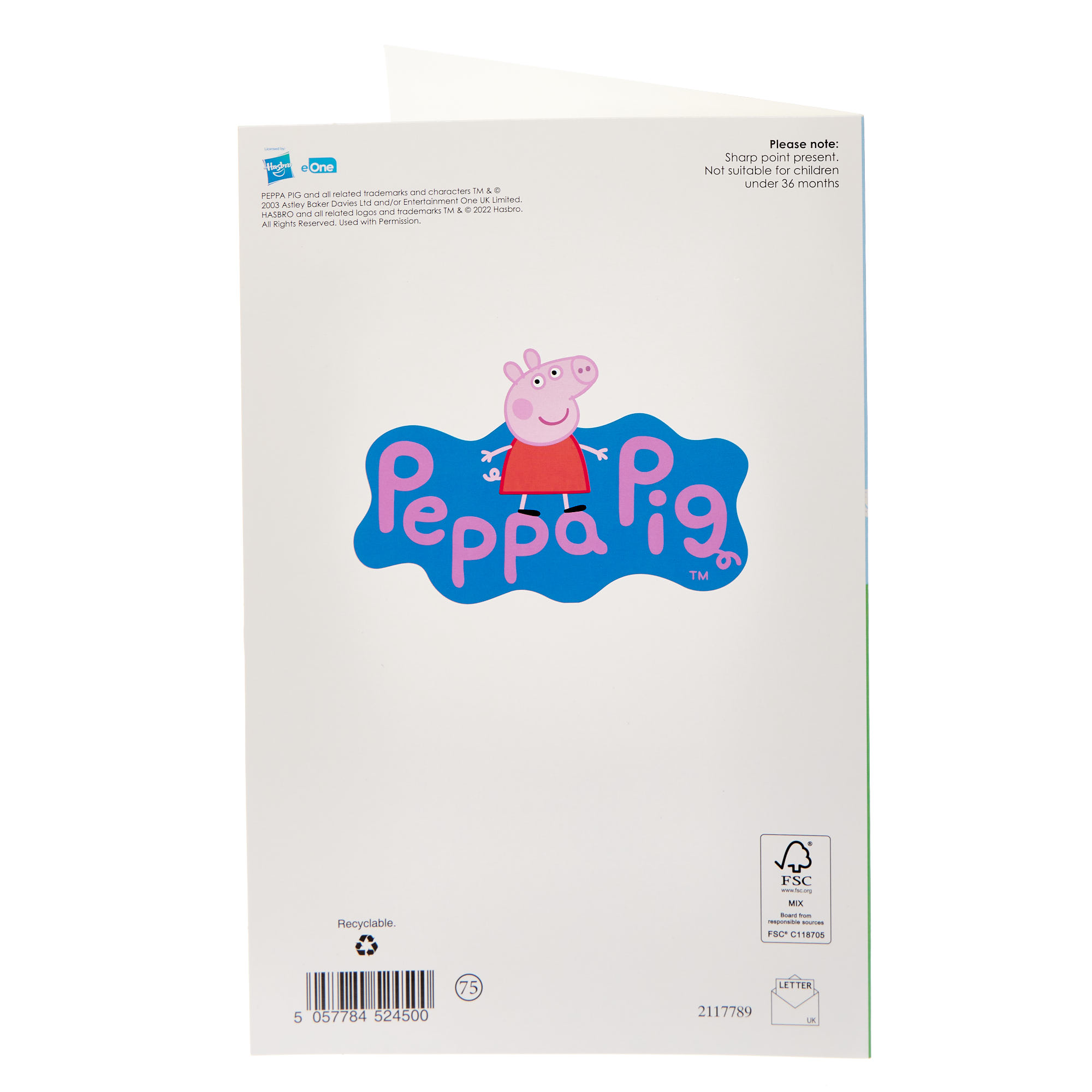 Grandad Peppa Pig Father's Day Card with Badge