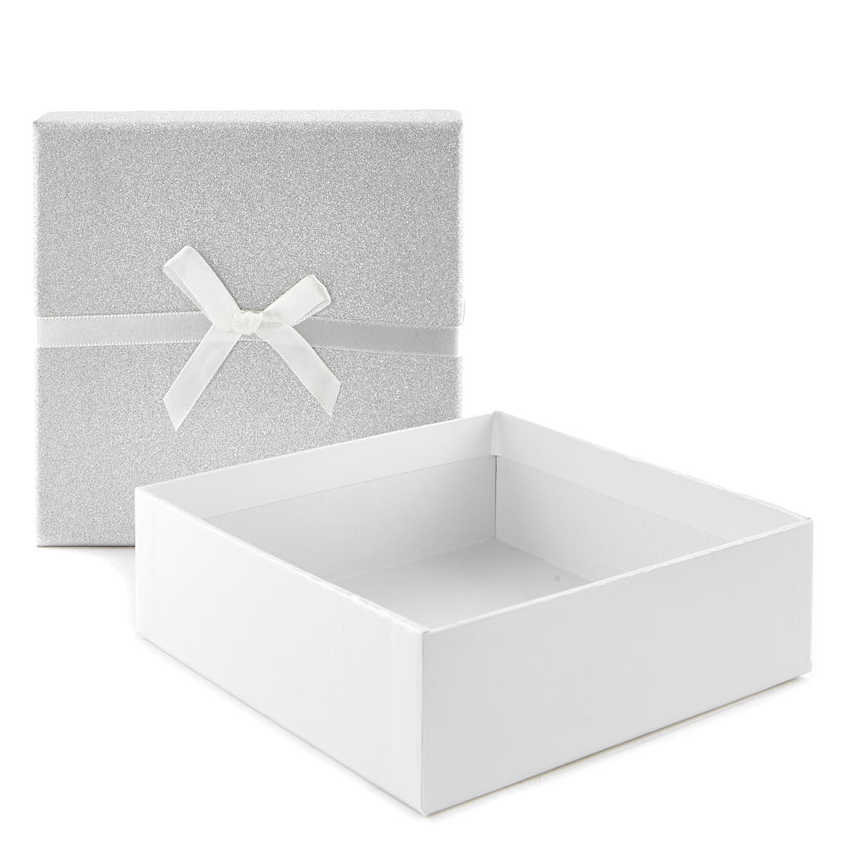 Large Luxury Gift Box - White & Silver Glitter