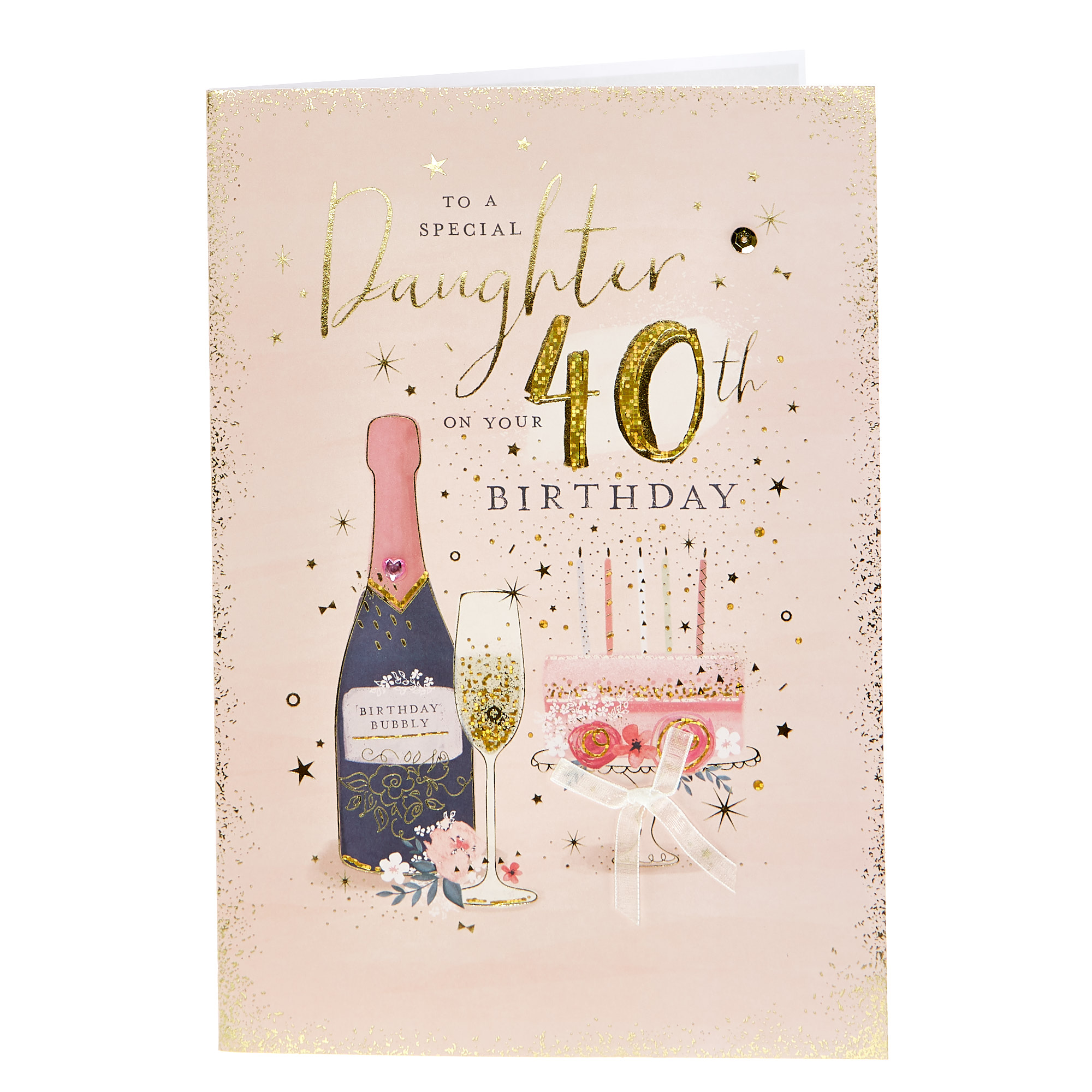 40th Birthday Card - Daughter Birthday Bubbly