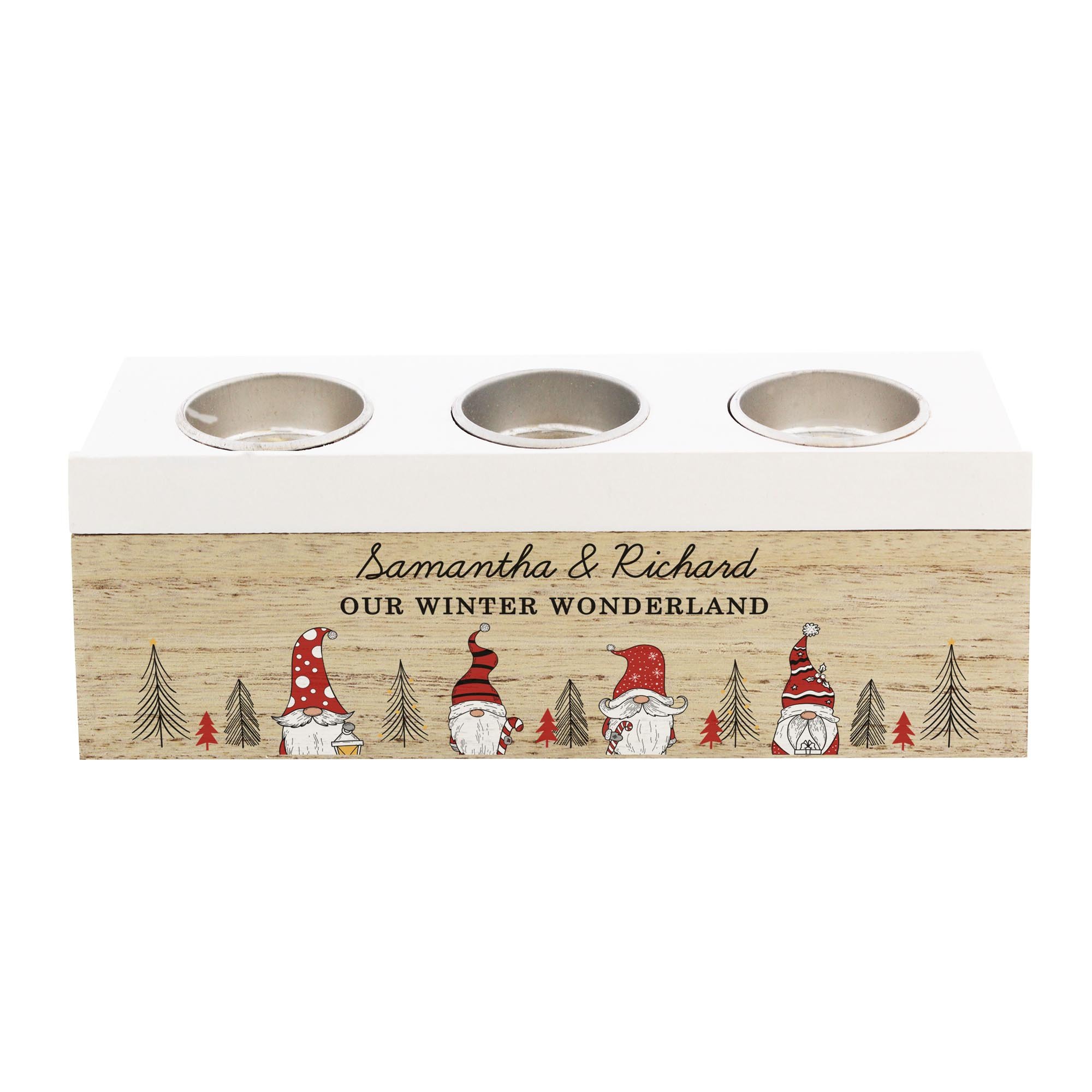 Image of Personalised Gonk Christmas Triple Tea Light Box | Christmas Gifts