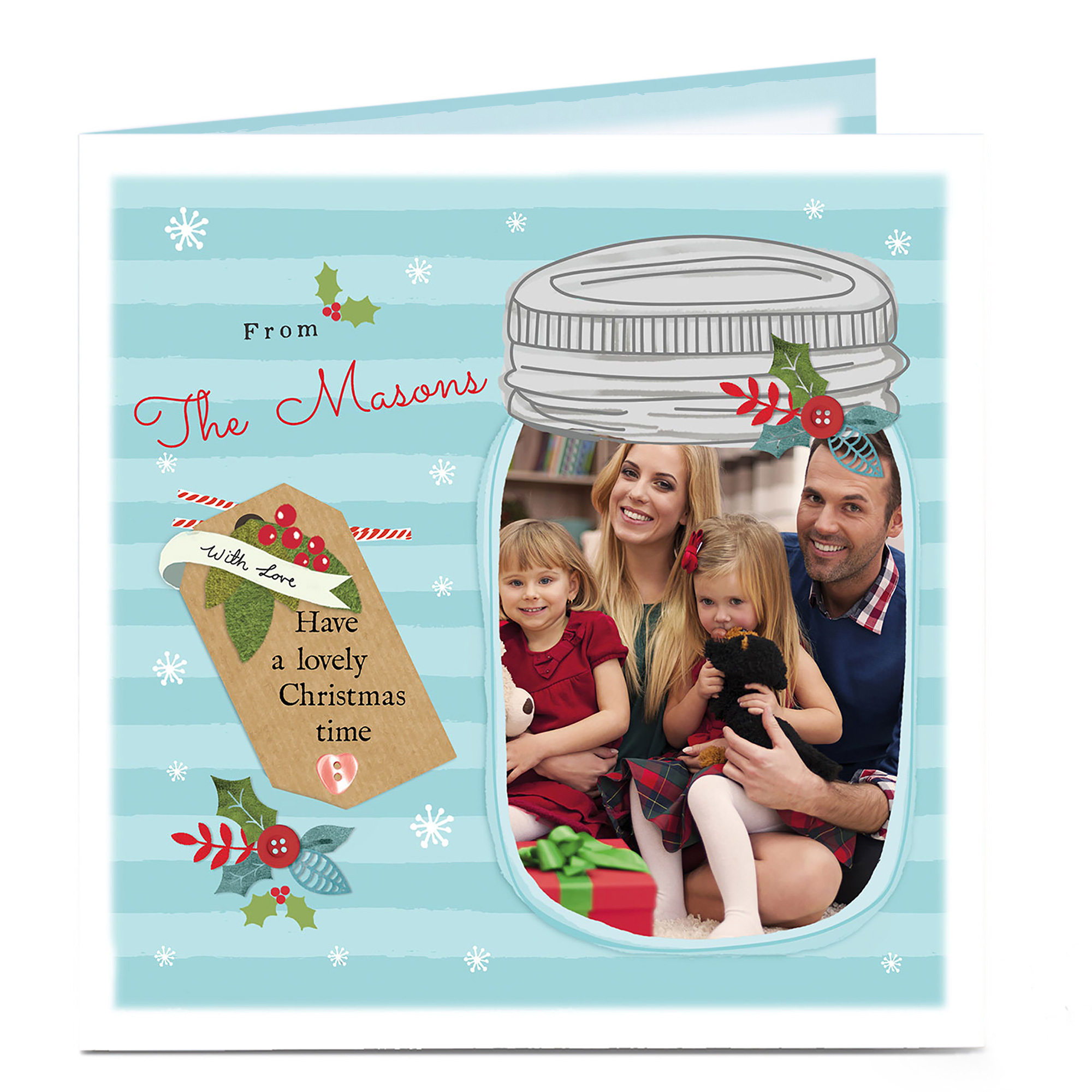Photo Upload Christmas Card - Mason Jar