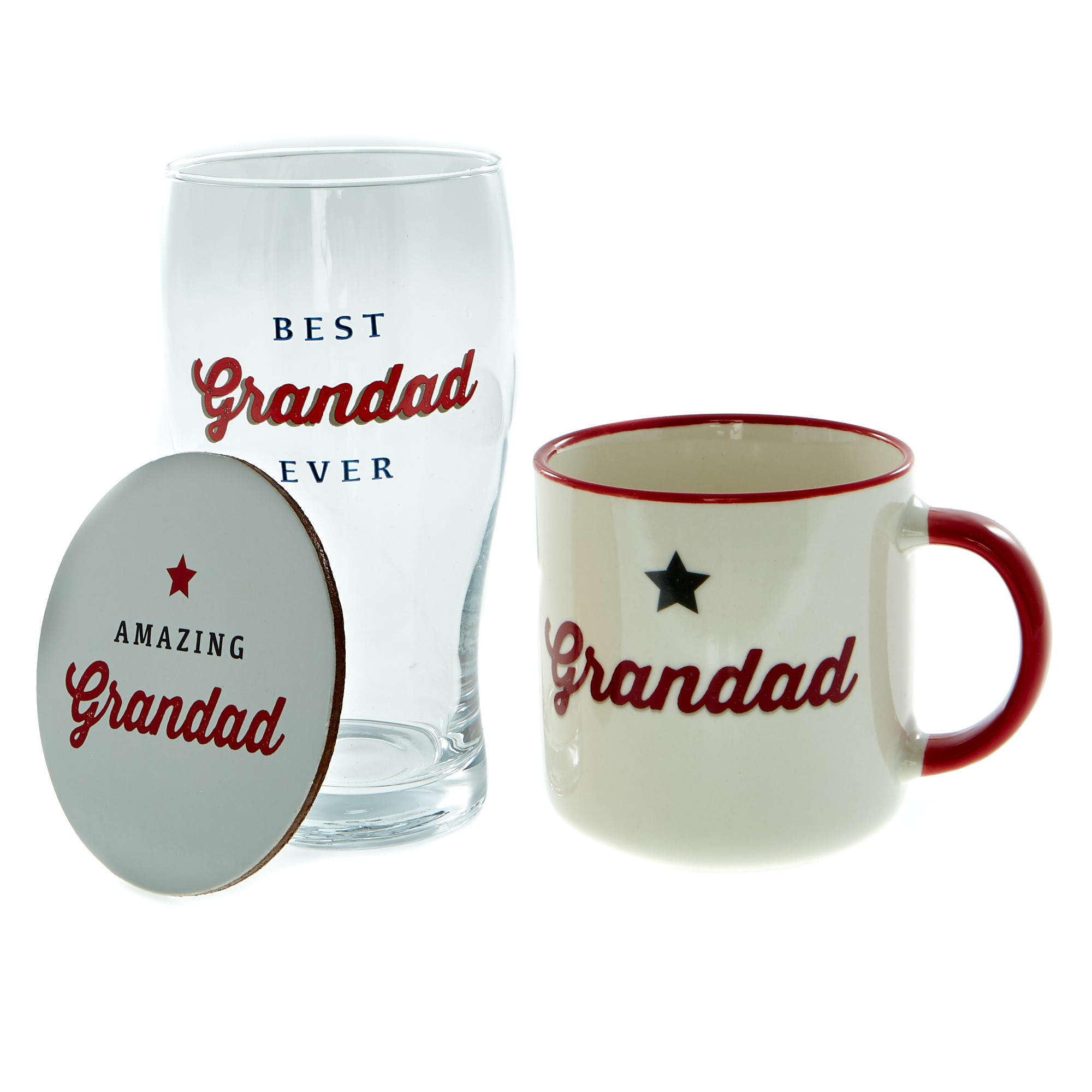 Amazing Grandad Mug, Pint Glass & Coaster Set