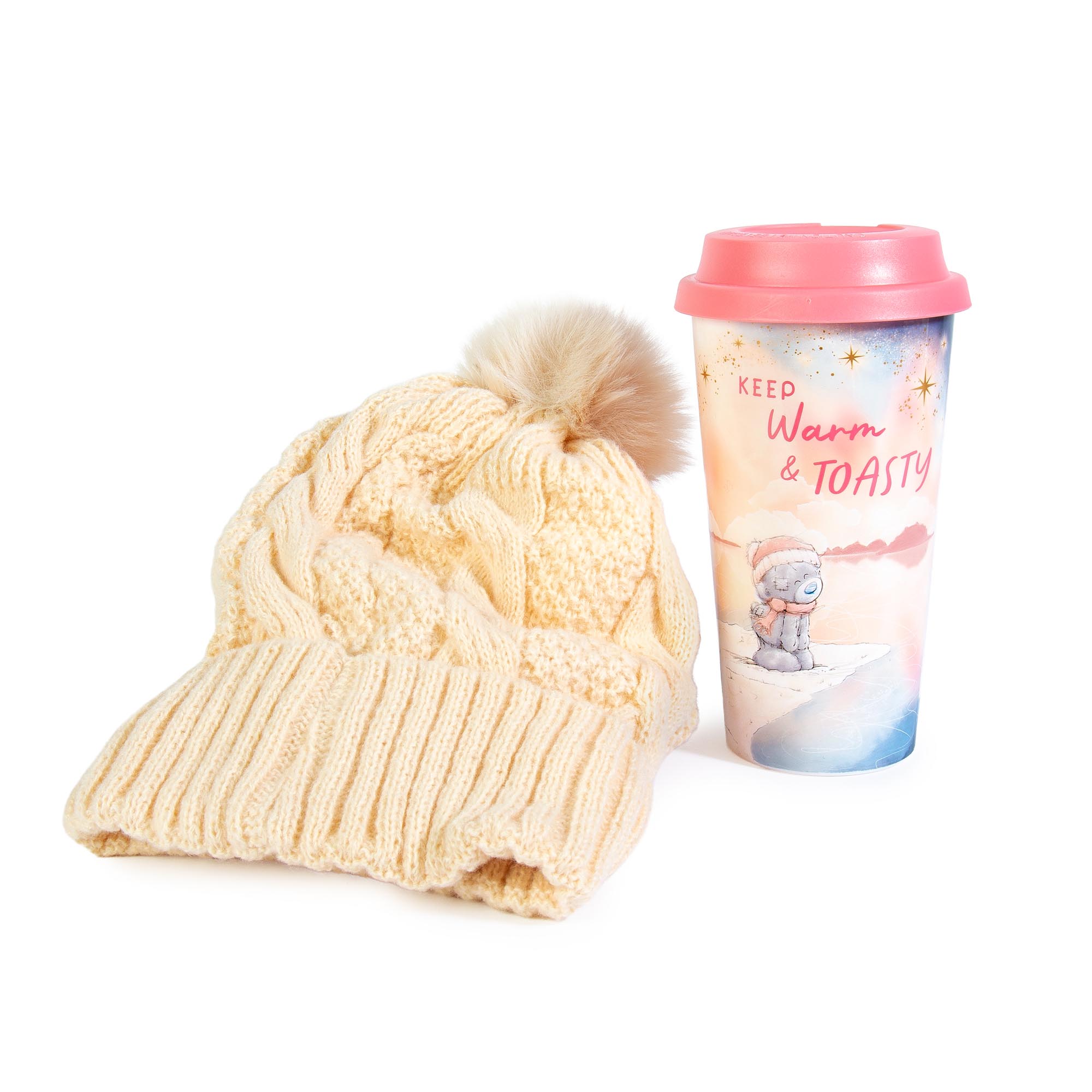 Tatty Teddy Warm & Toasty Travel Mug & Bobble Hat Set