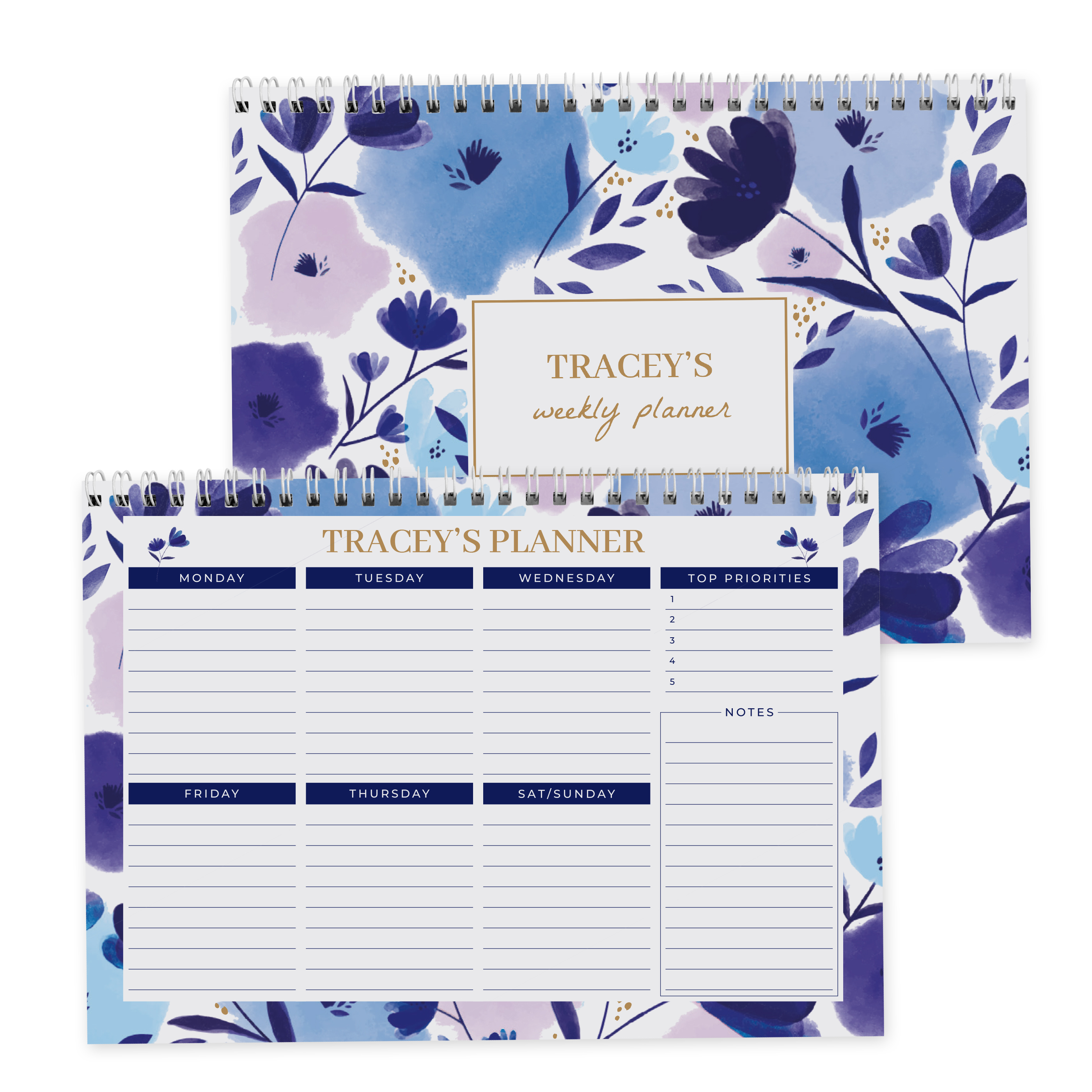 Personalised Floral A4 Weekly Planner