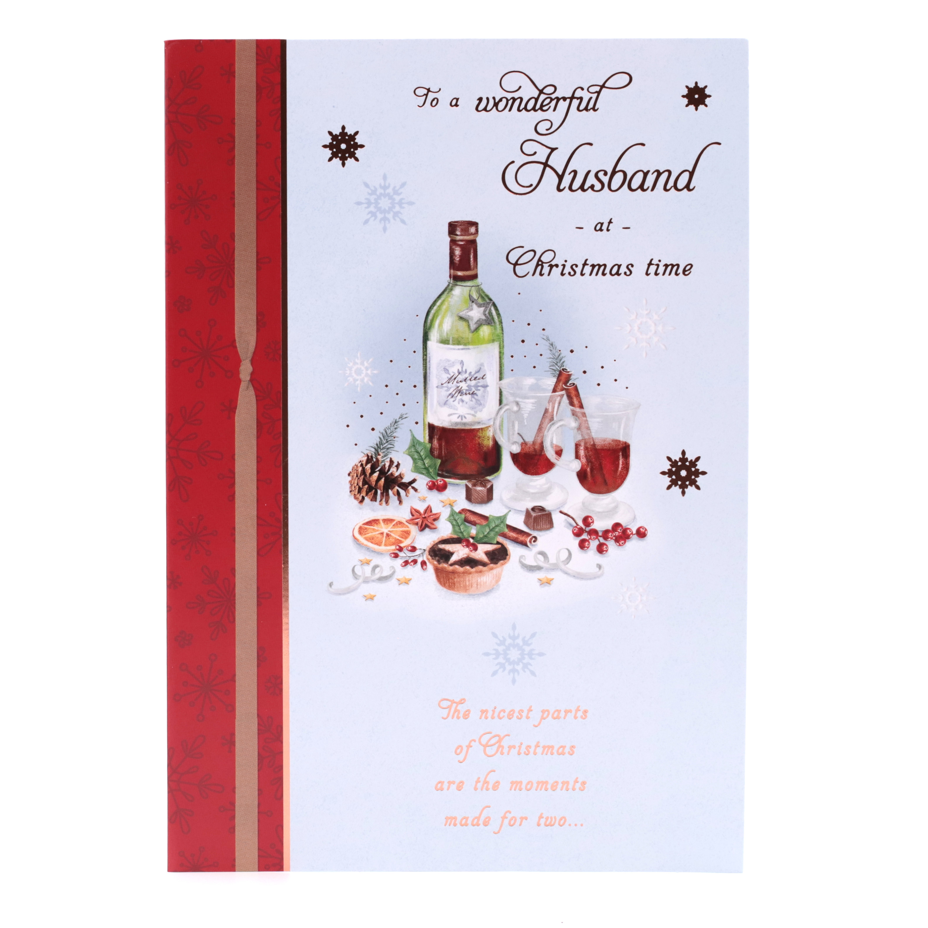 Christmas Card - Wonderful Husband, Mulled Wine
