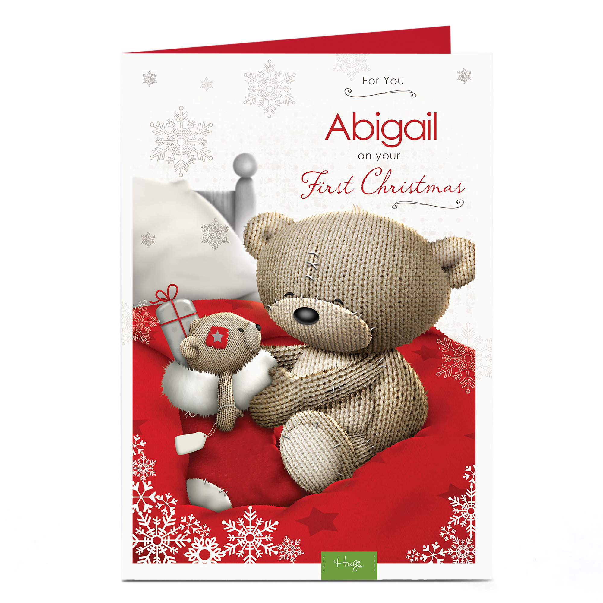Hugs Personalised Christmas Card - 1st Christmas