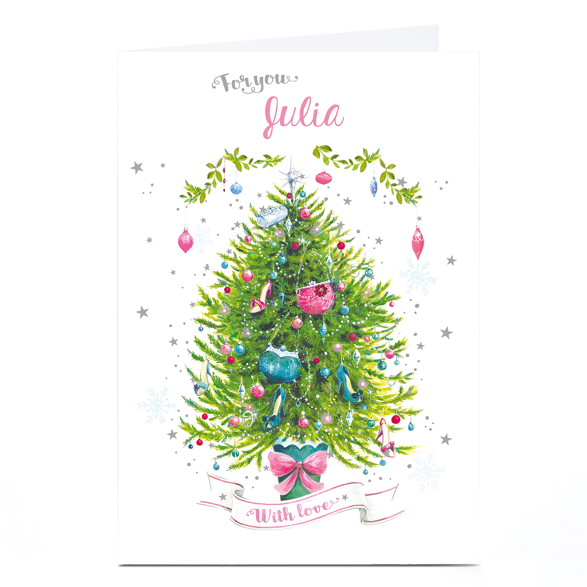 Personalised Christmas Card - Heels & Handbags on a Tree